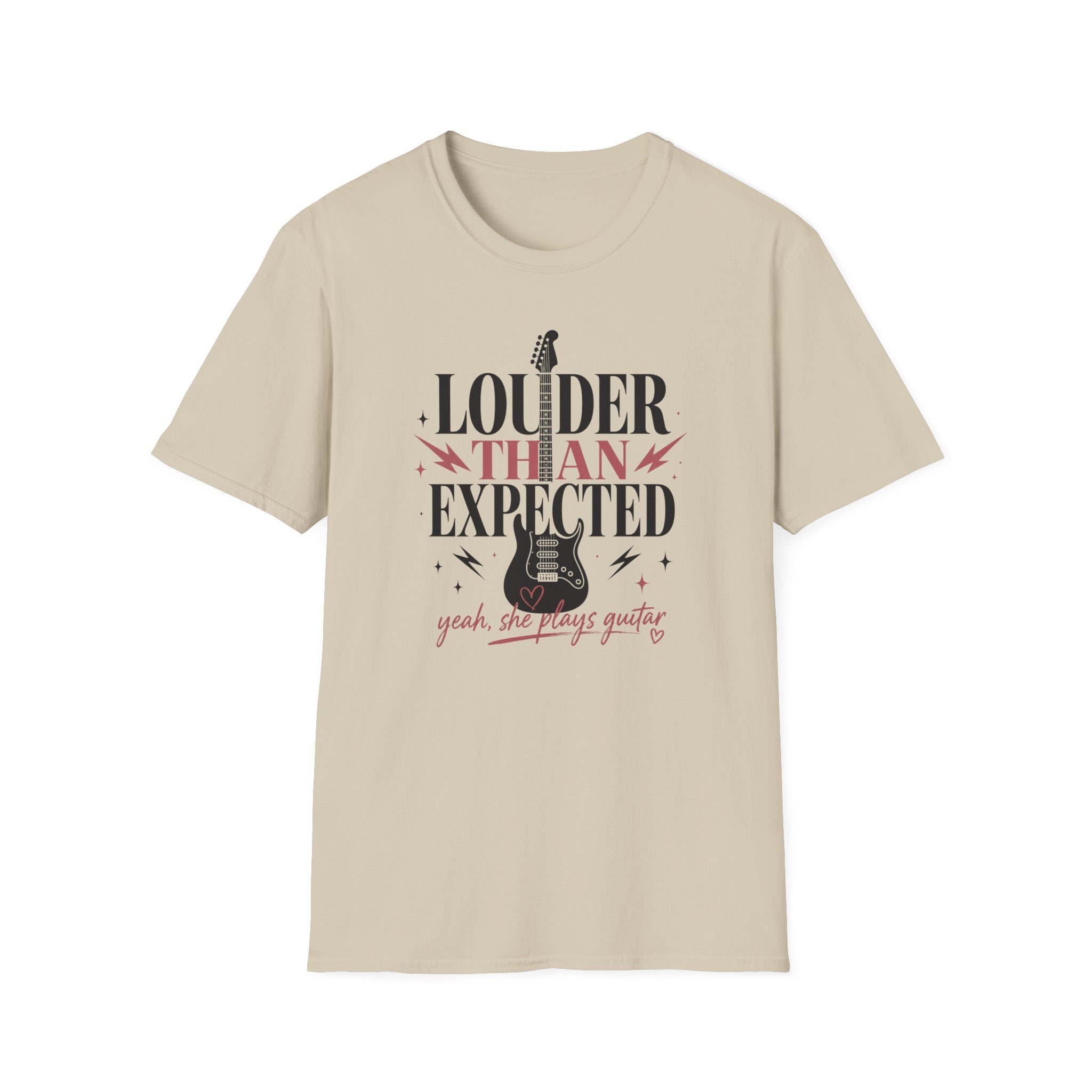Louder Than Expected Yeah She Plays Guitar T-Shirt