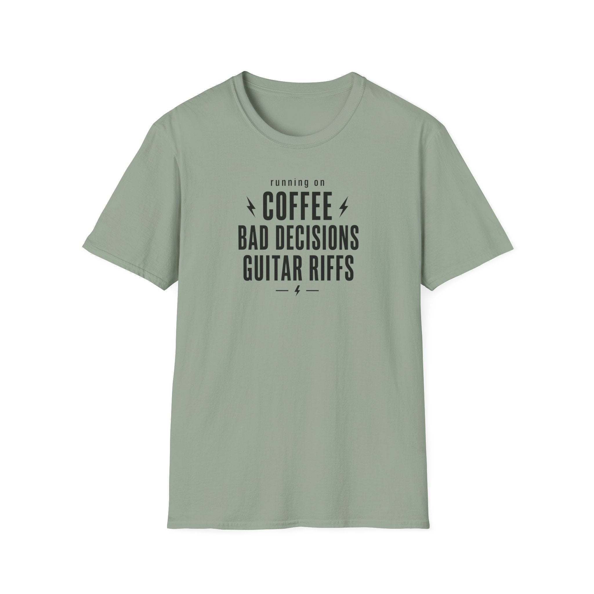 Running On Coffee Bad Decisions Guitar Riffs T-Shirt