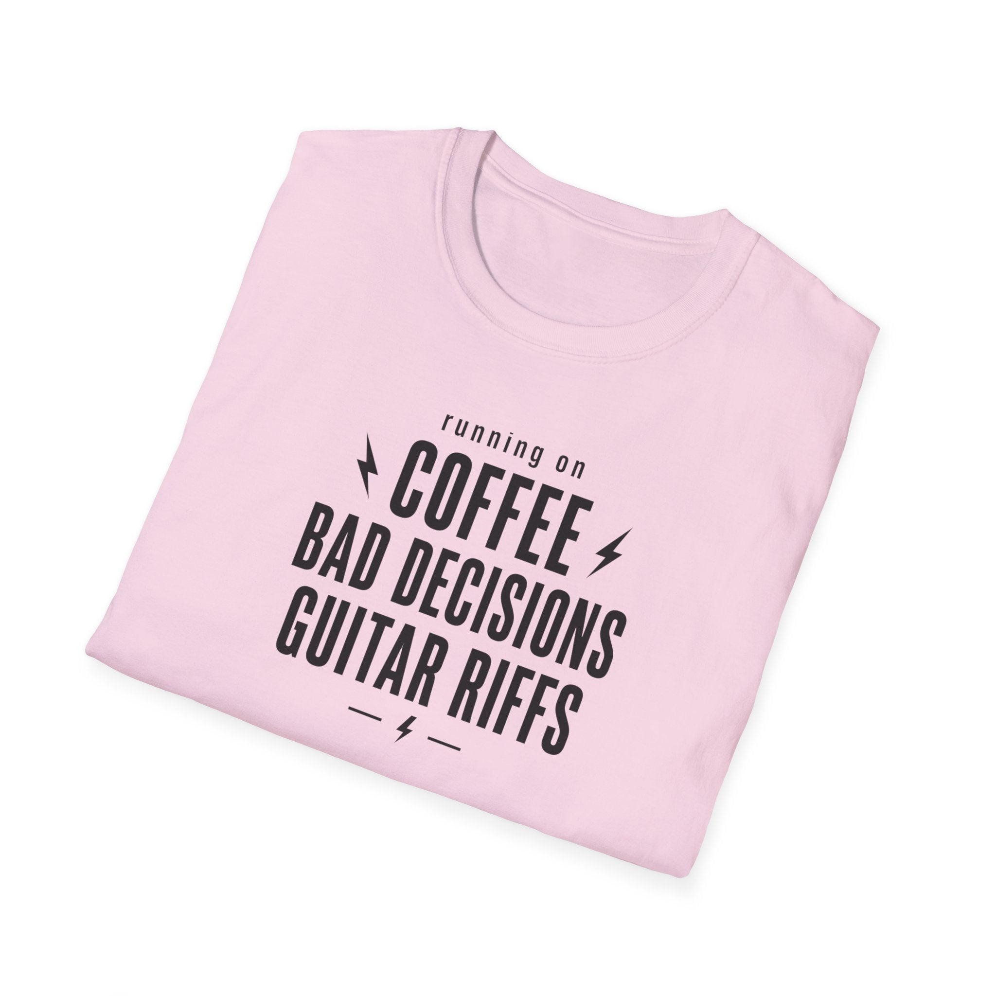 Running On Coffee Bad Decisions Guitar Riffs T-Shirt