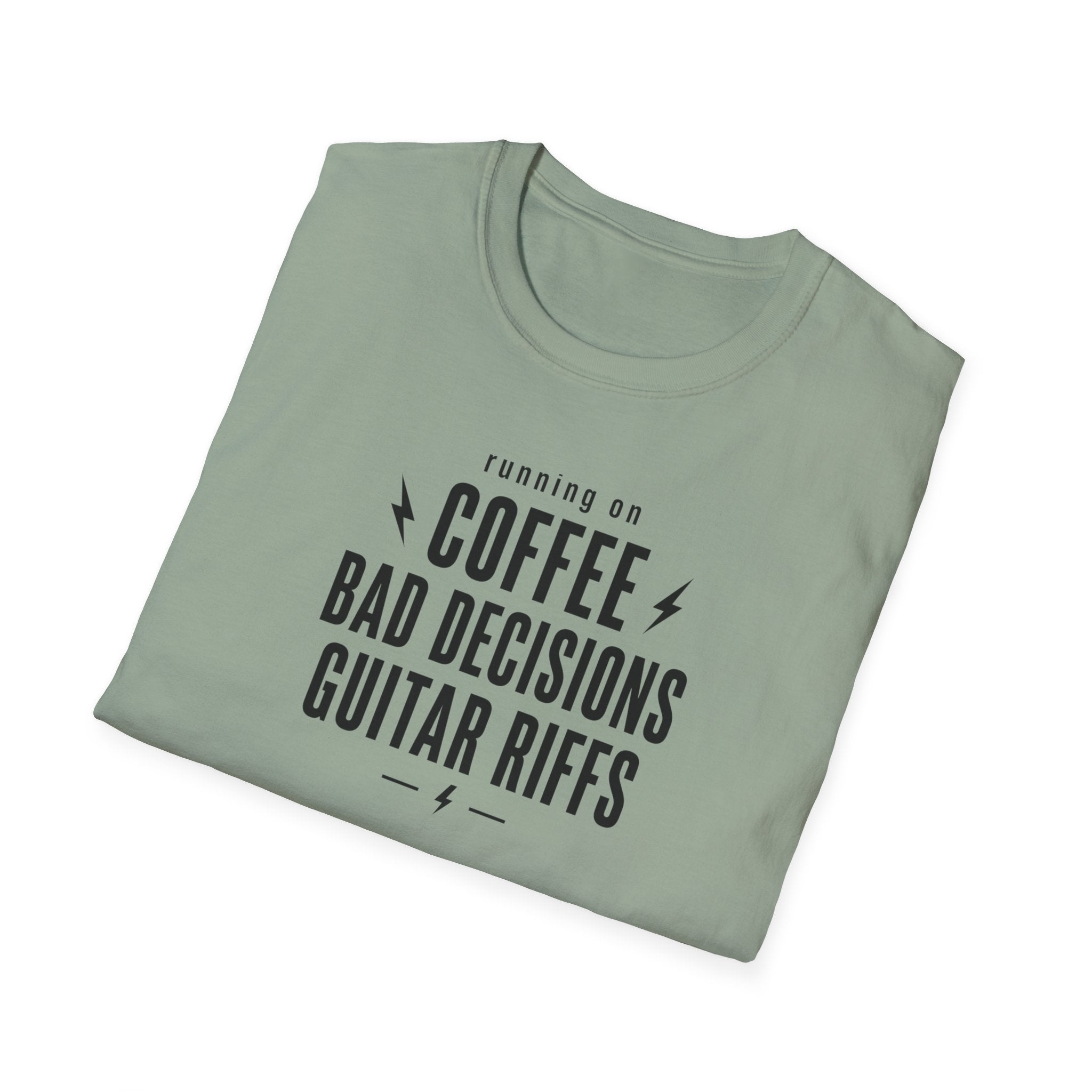 Running On Coffee Bad Decisions Guitar Riffs T-Shirt