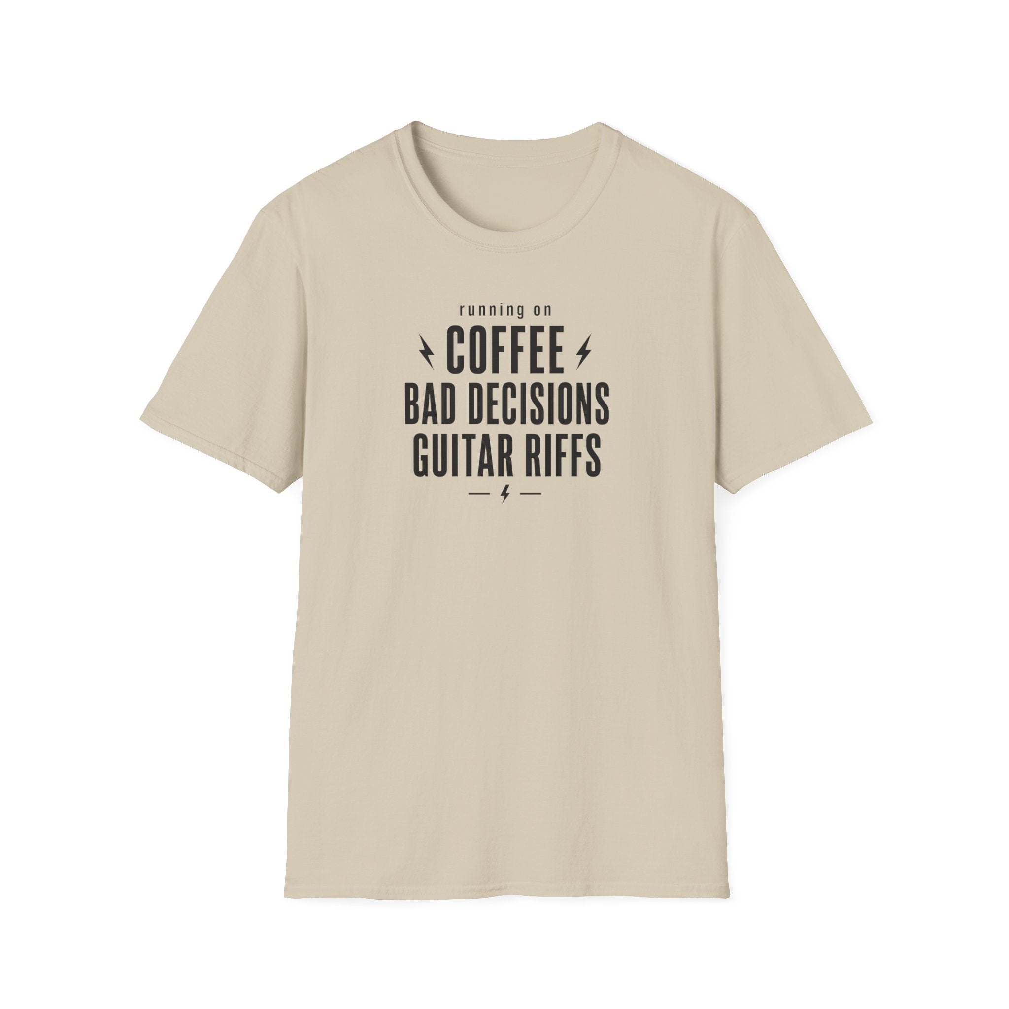 Running On Coffee Bad Decisions Guitar Riffs T-Shirt