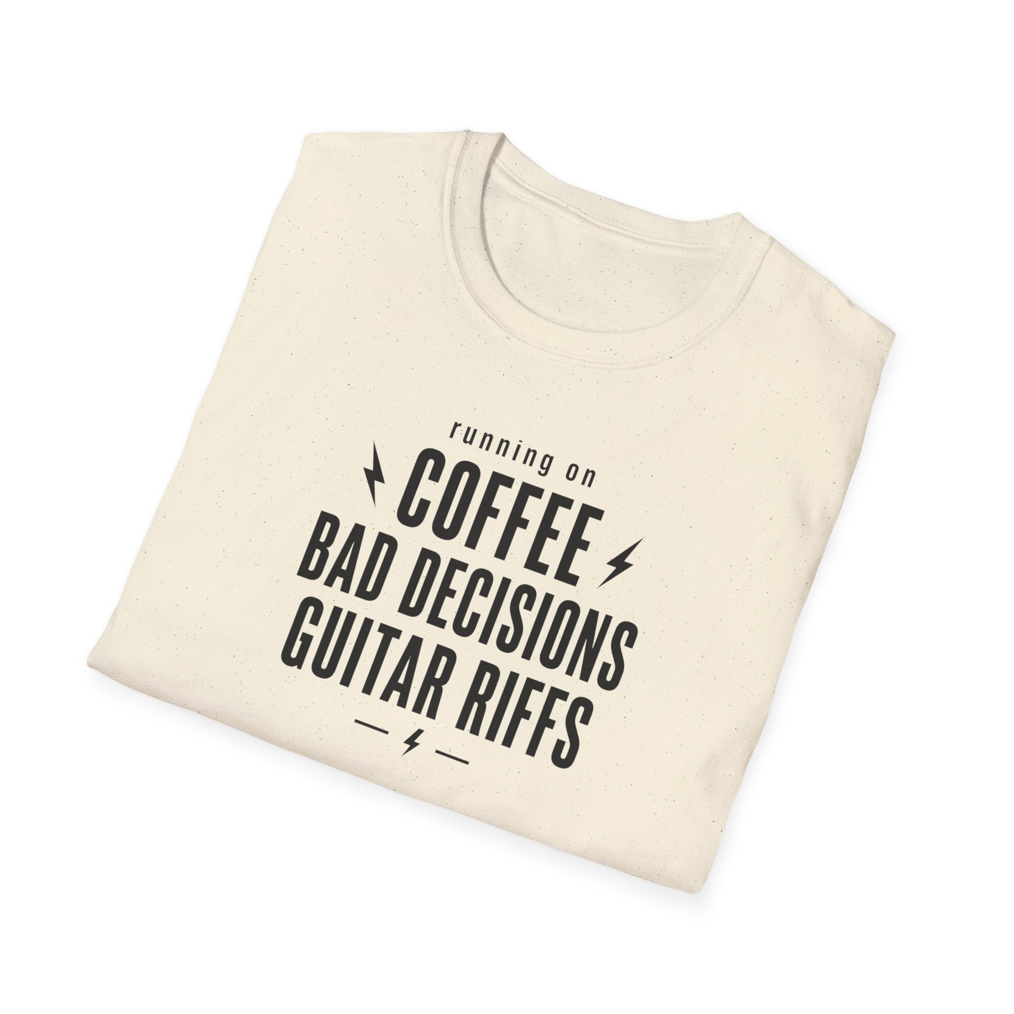 Running On Coffee Bad Decisions Guitar Riffs T-Shirt