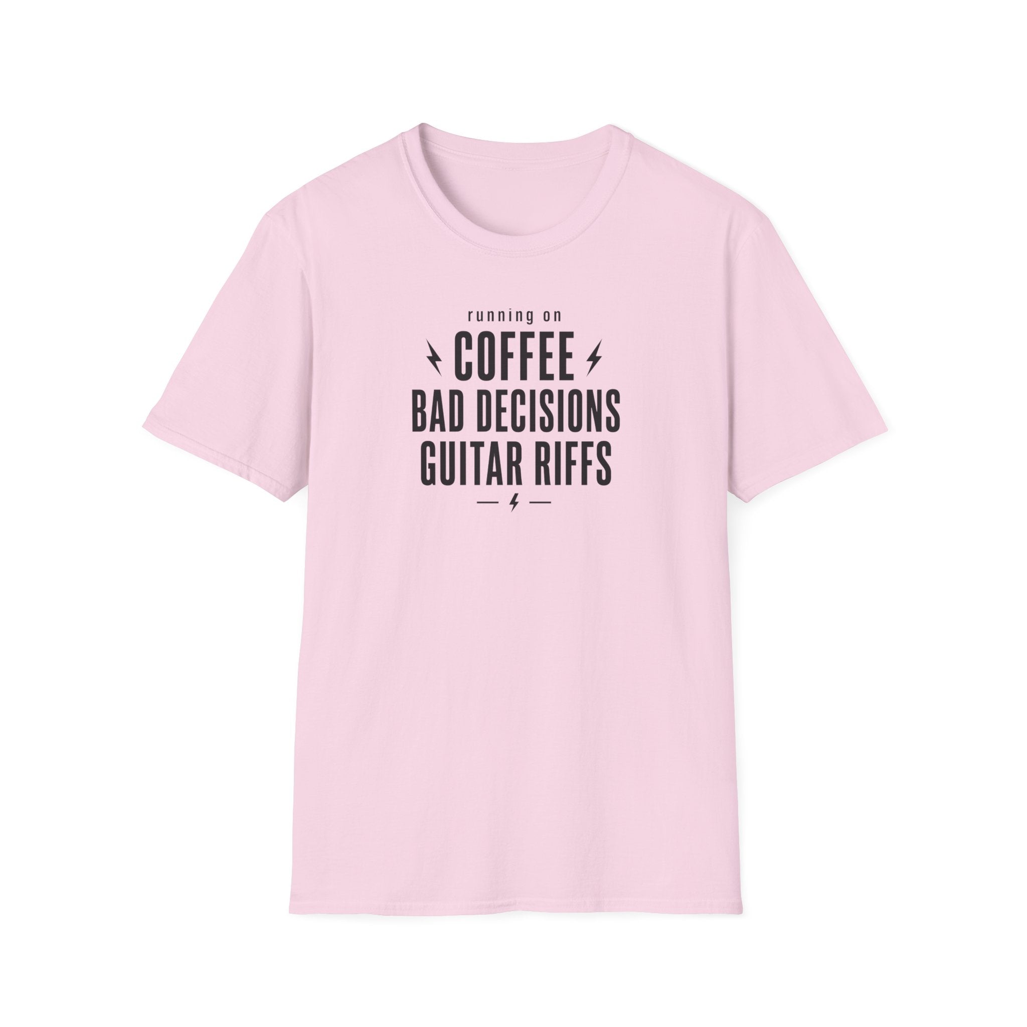 Running On Coffee Bad Decisions Guitar Riffs T-Shirt