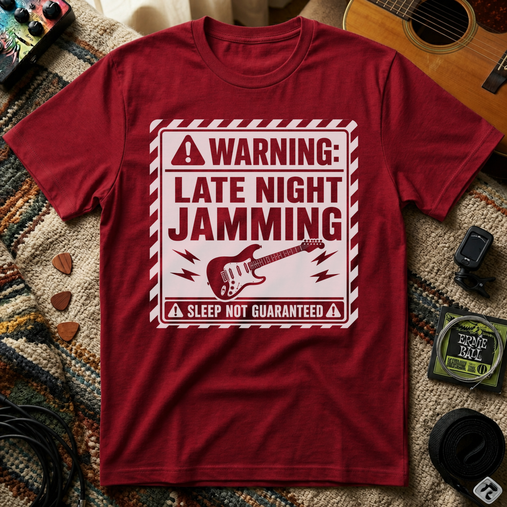 Warning Late Night Jamming T-Shirt