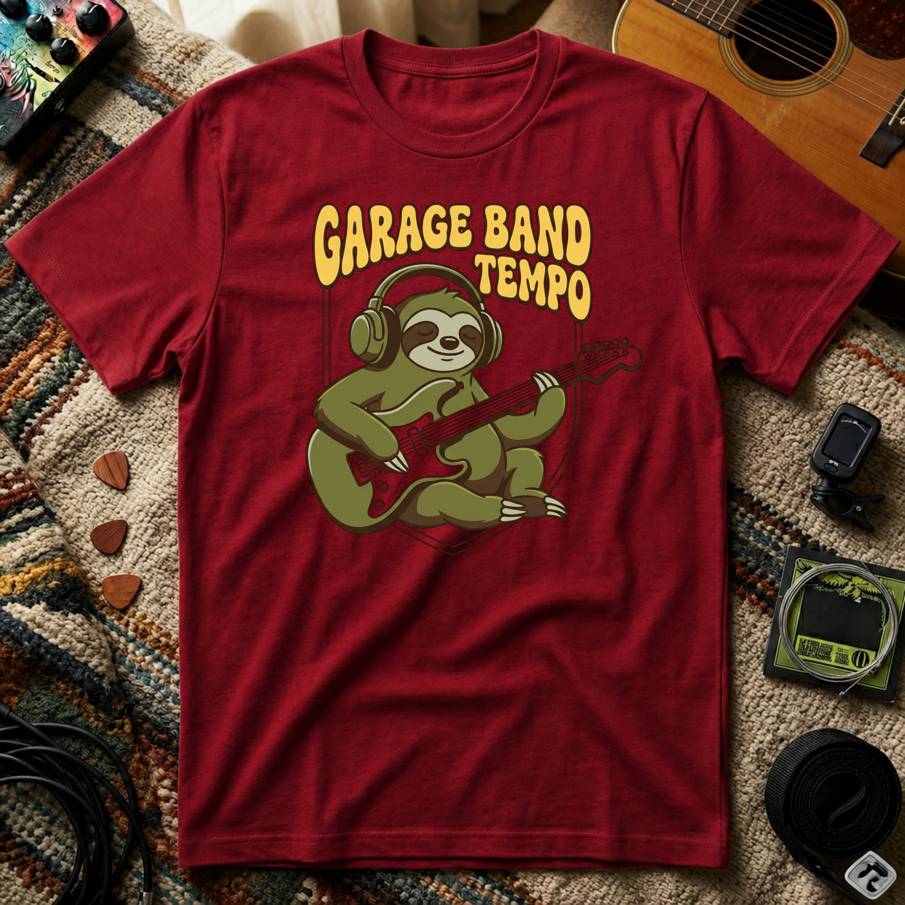 Sloth Garage Band Tempo T-Shirt