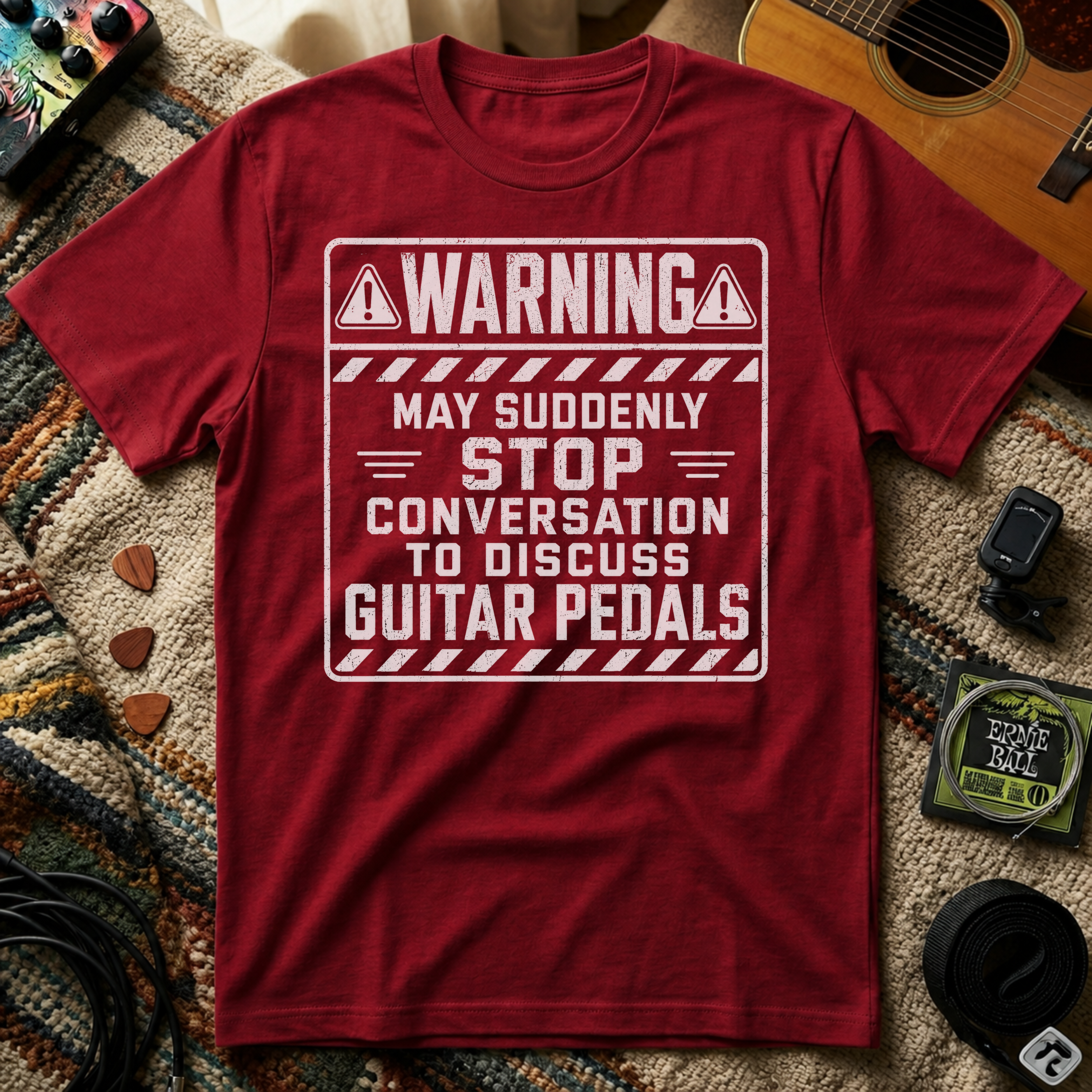 Warning May Suddenly Stop To Discuss Guitar Pedals T-Shirt