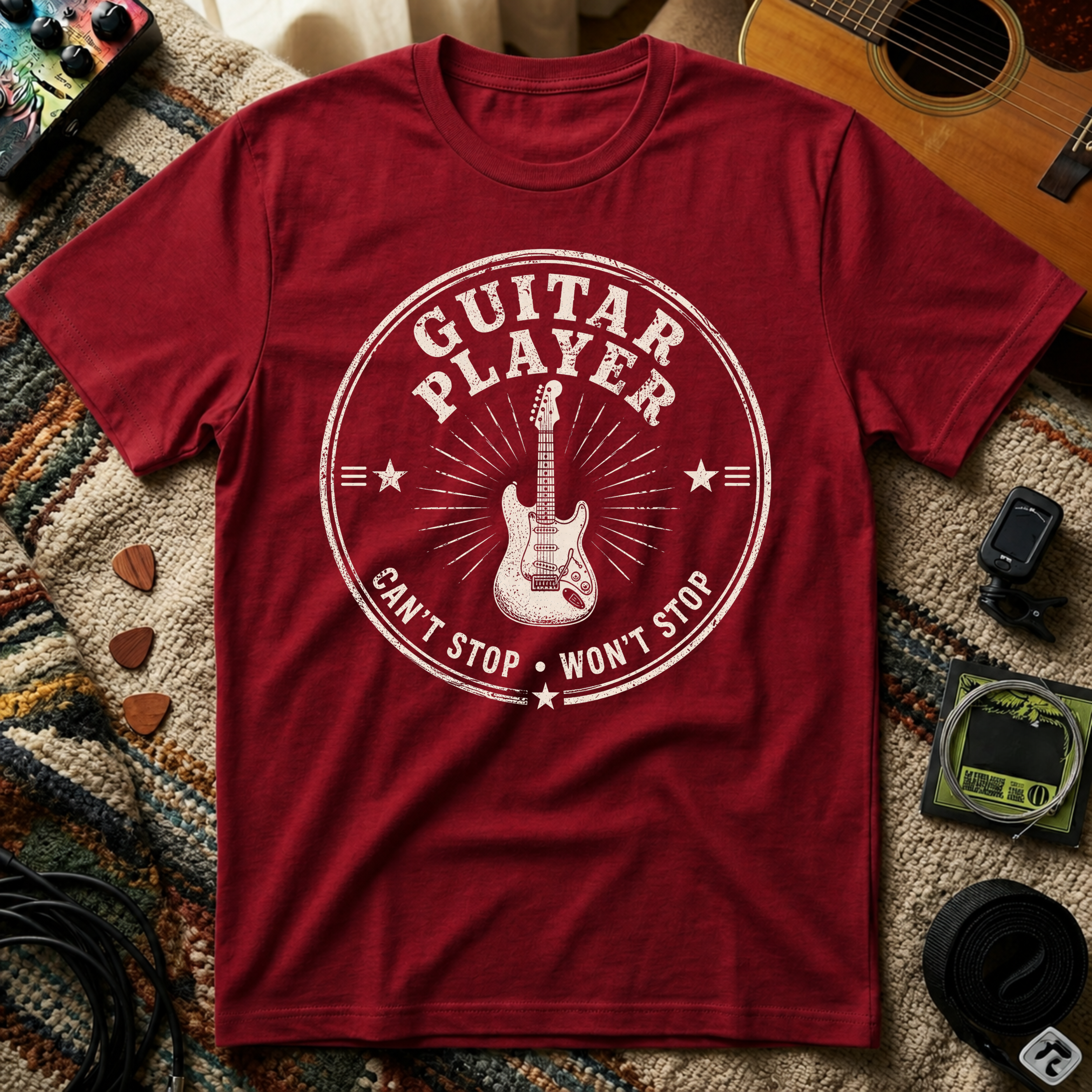 Guitar Player Can't Stop Won't Stop T-Shirt