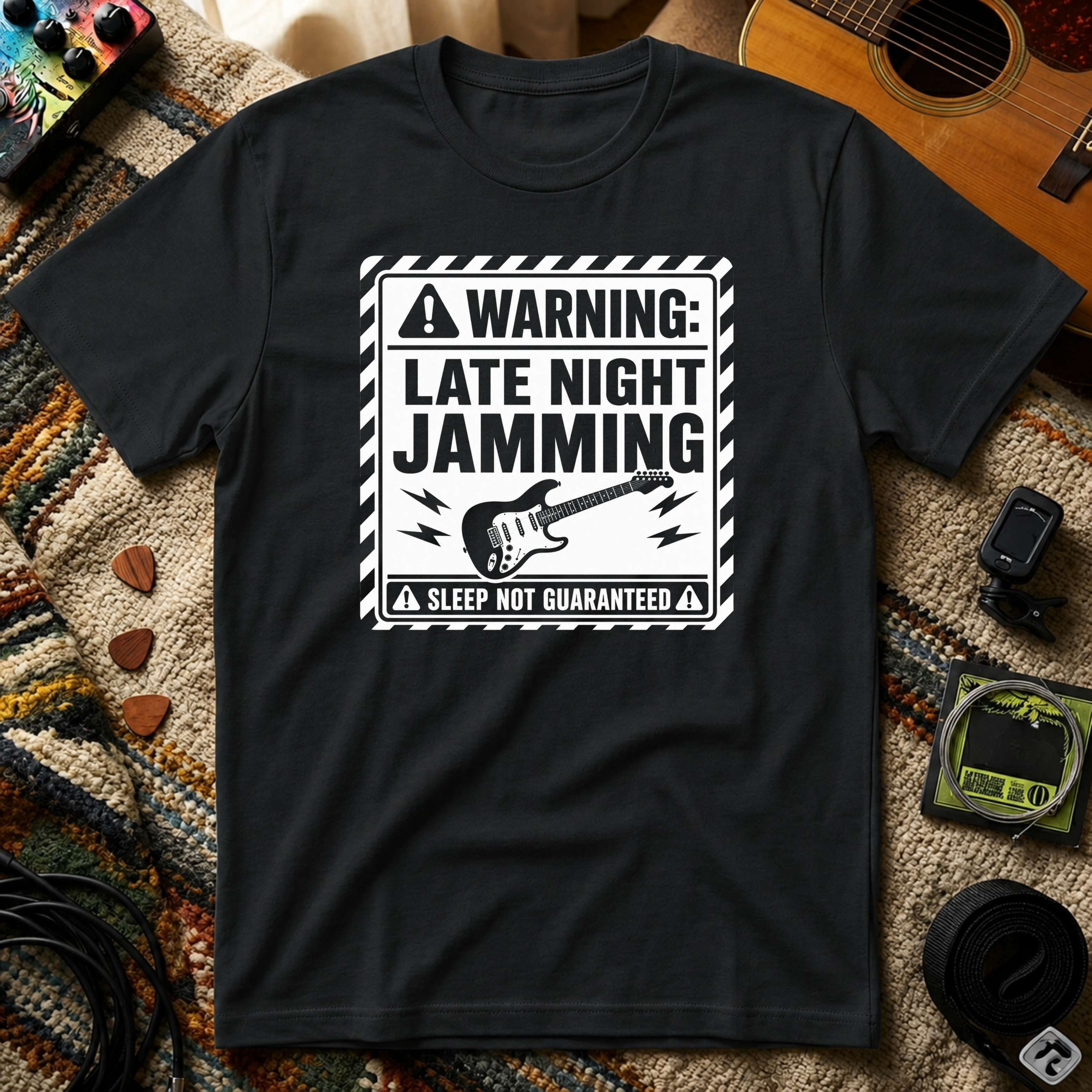 Warning Late Night Jamming T-Shirt