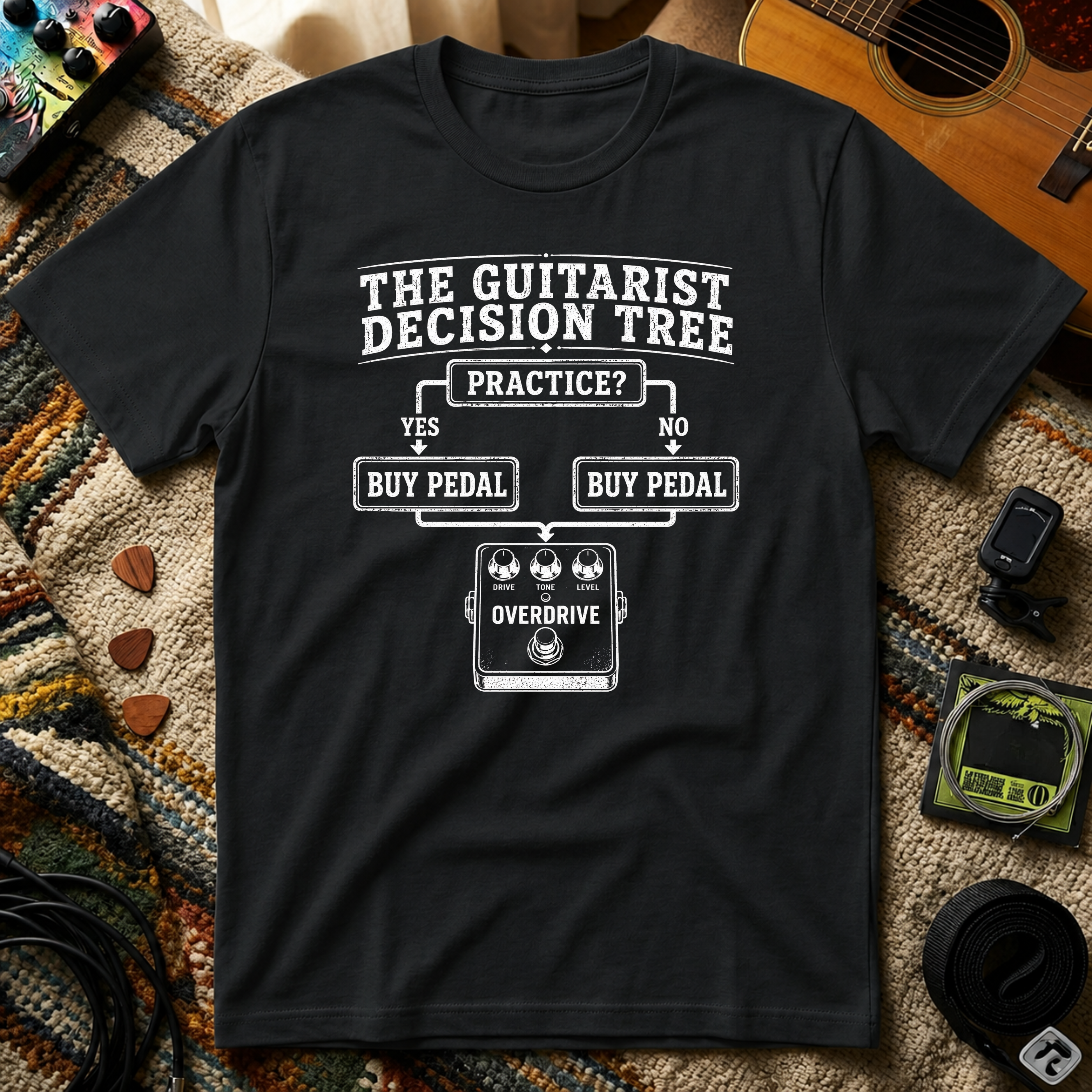 The Guitarist Decision Tree T-Shirt