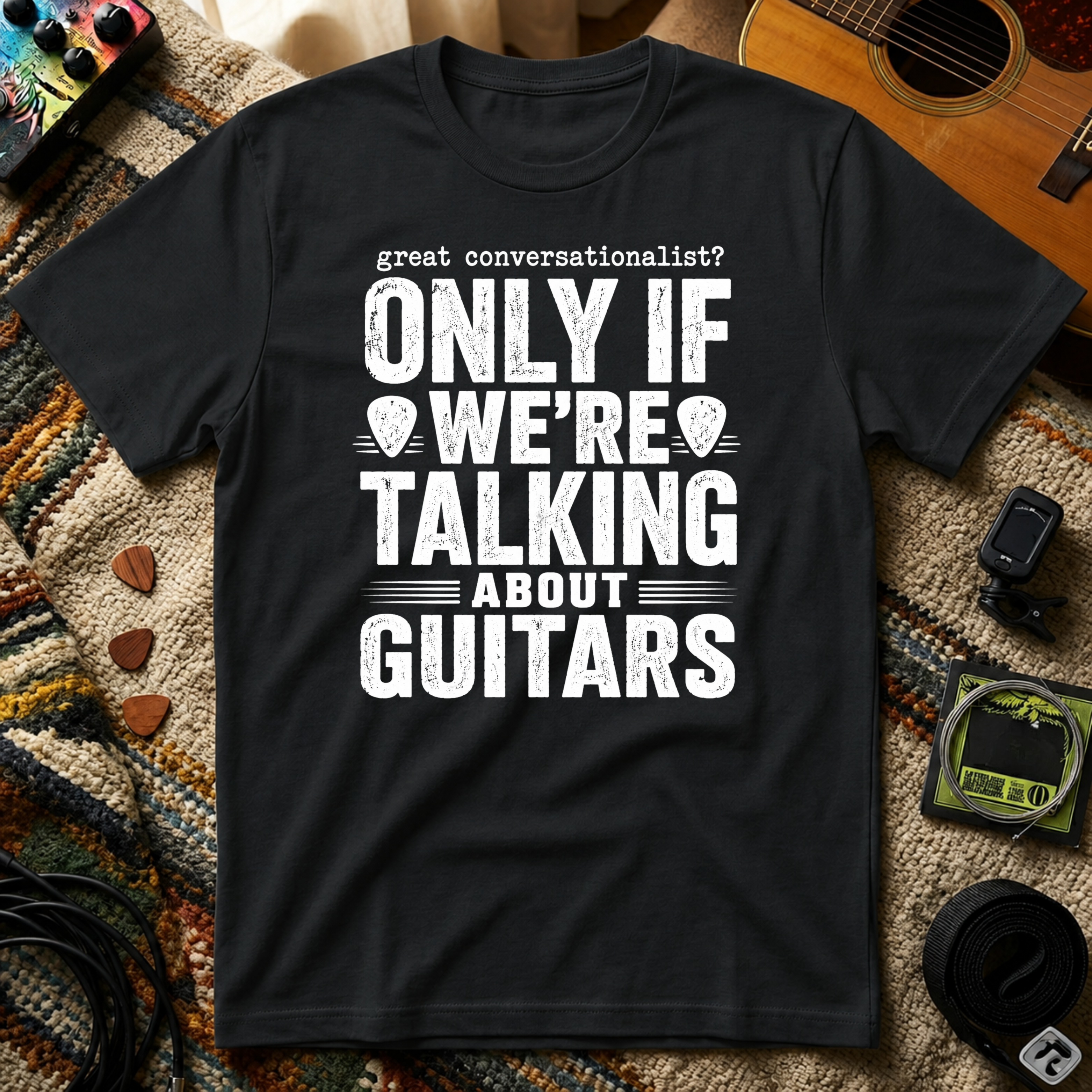 Great Conversationalist Only If We're Talking About Guitars T-Shirt