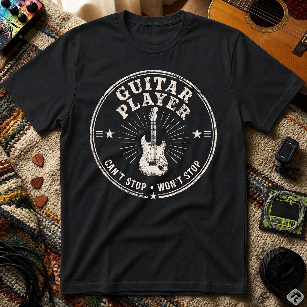 Guitar Player Can't Stop Won't Stop T-Shirt