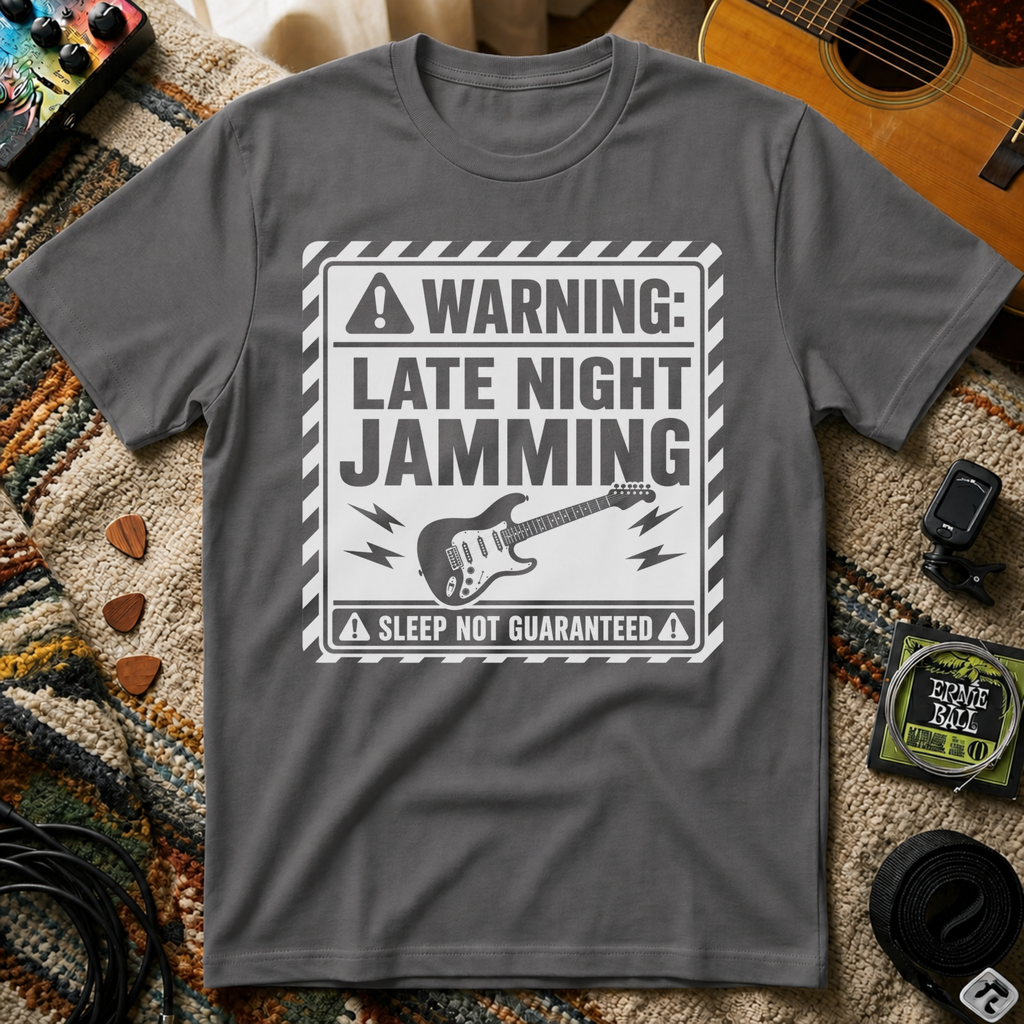 Warning Late Night Jamming T-Shirt