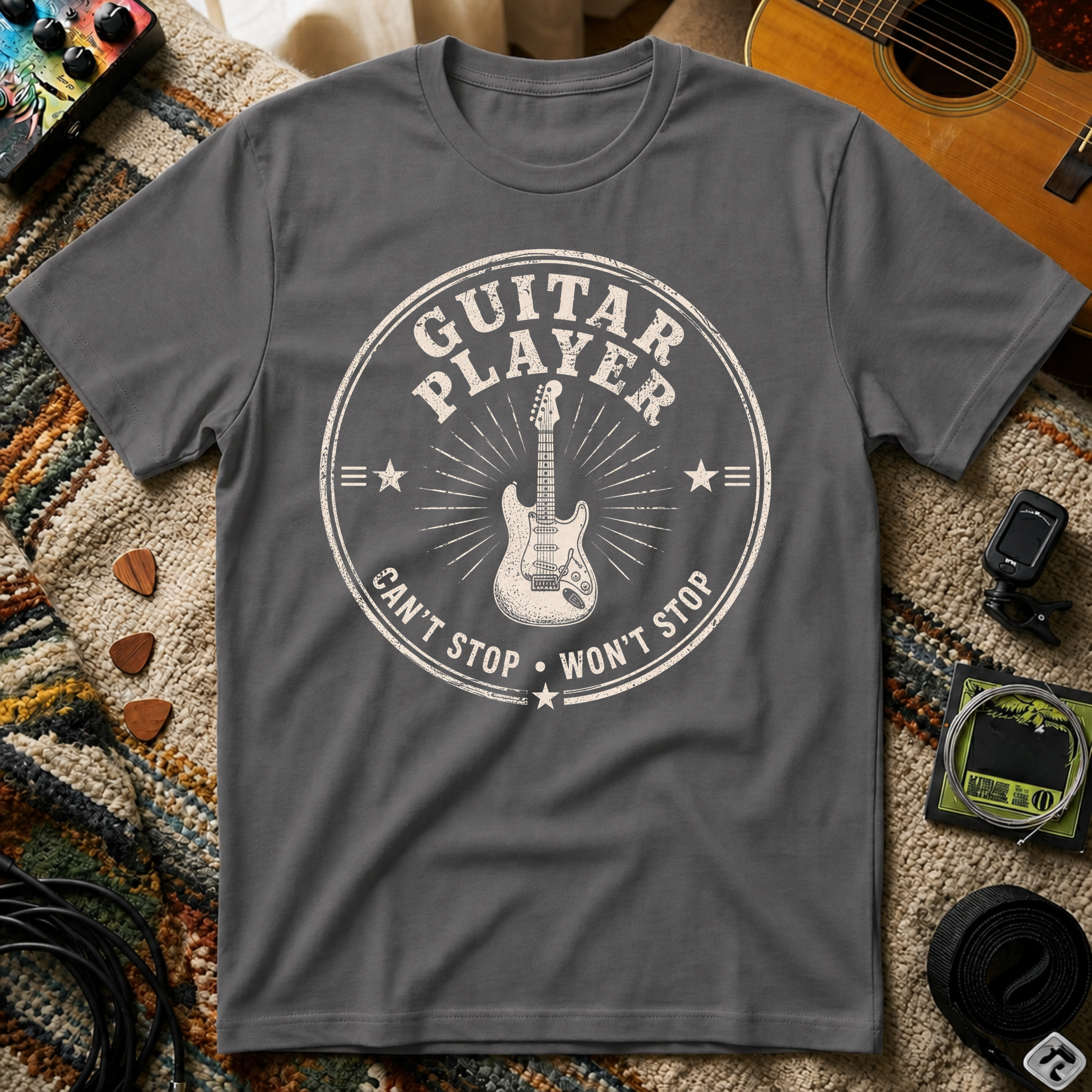 Guitar Player Can't Stop Won't Stop T-Shirt