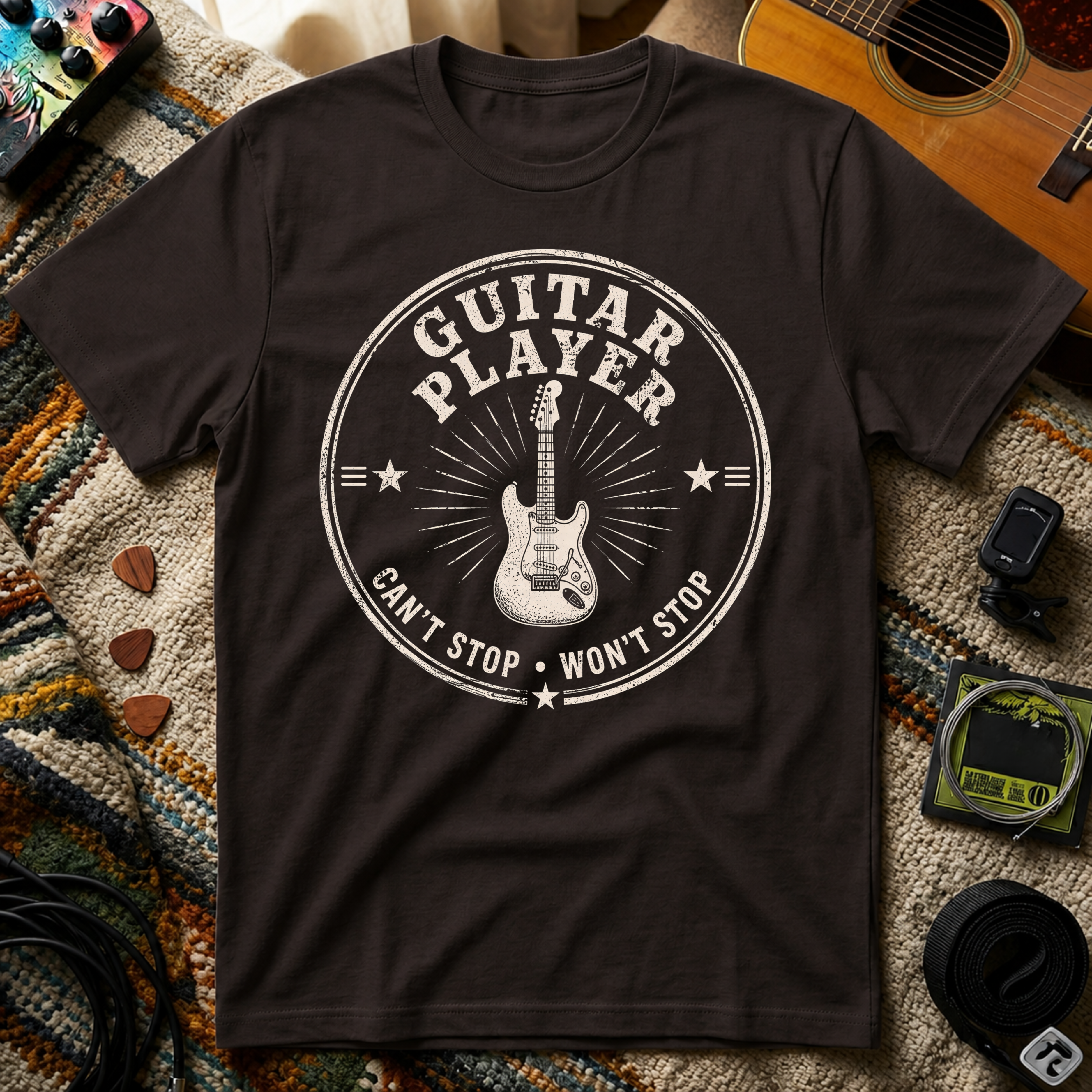 Guitar Player Can't Stop Won't Stop T-Shirt