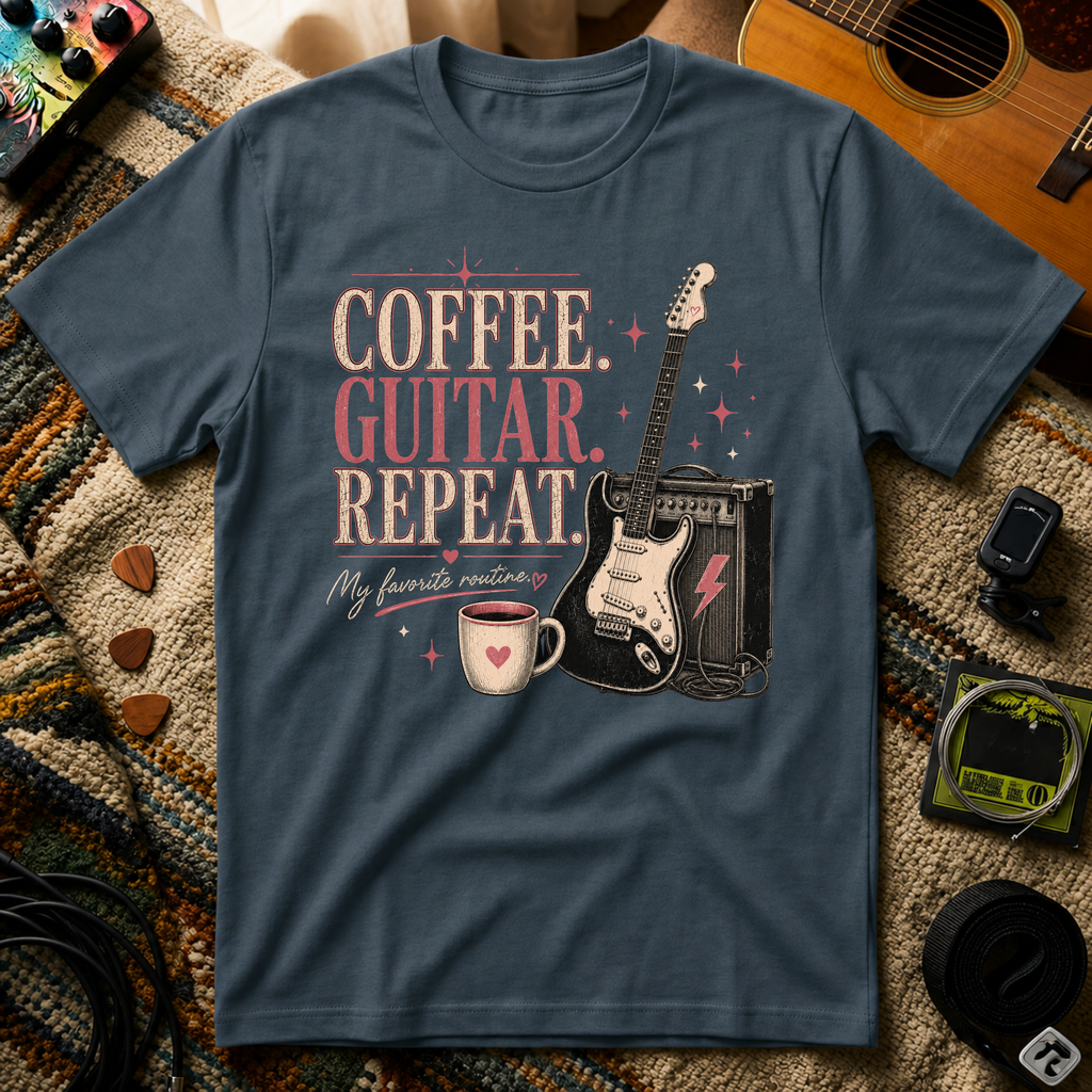 Coffee Guitar Repeat T-Shirt