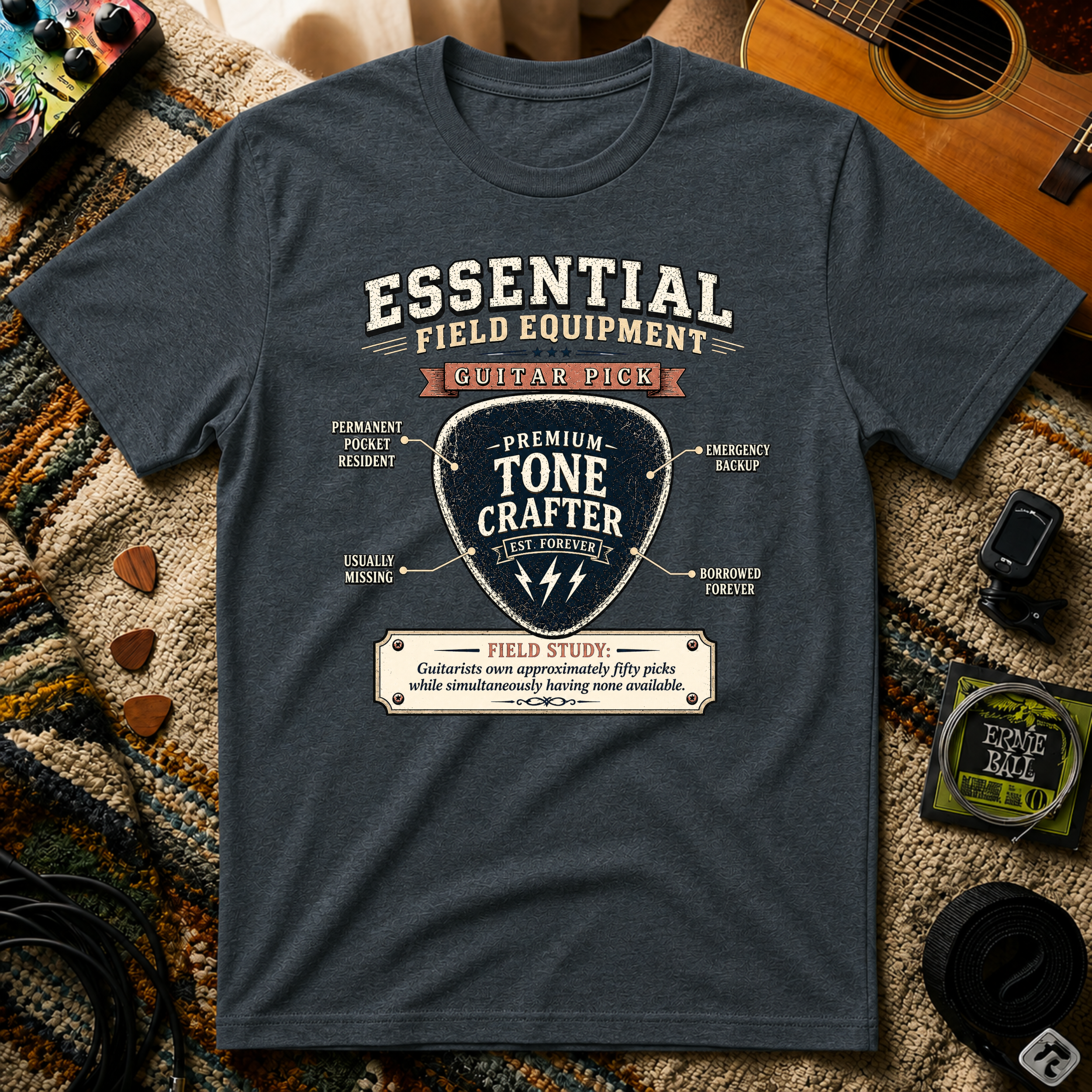 Essential Field Equipment Guitar Pick T-Shirt