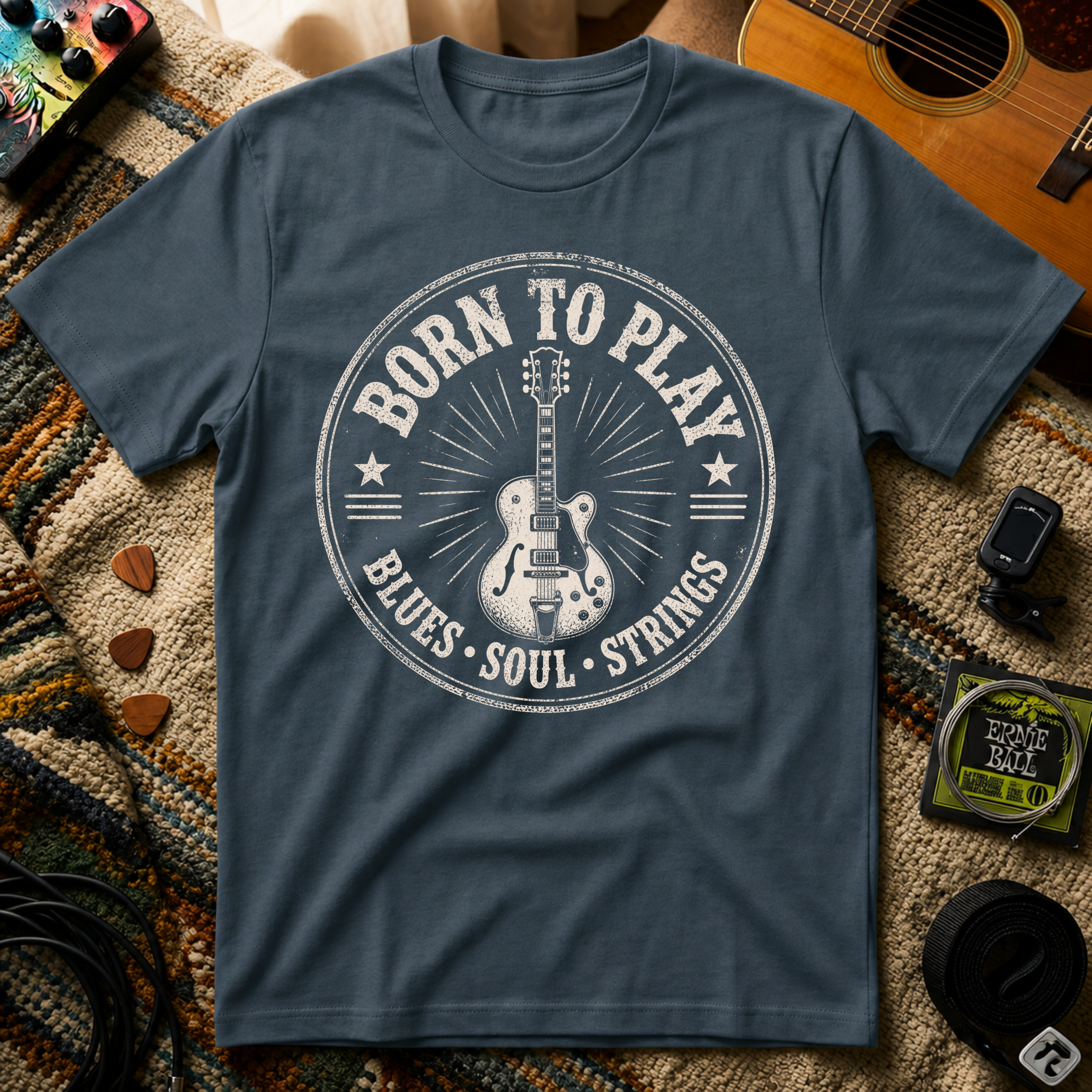 Born To Play Blues Soul Strings T-Shirt