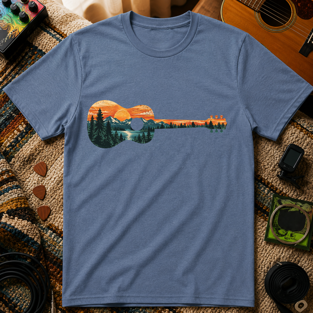 Guitar Woods Landscape T-Shirt