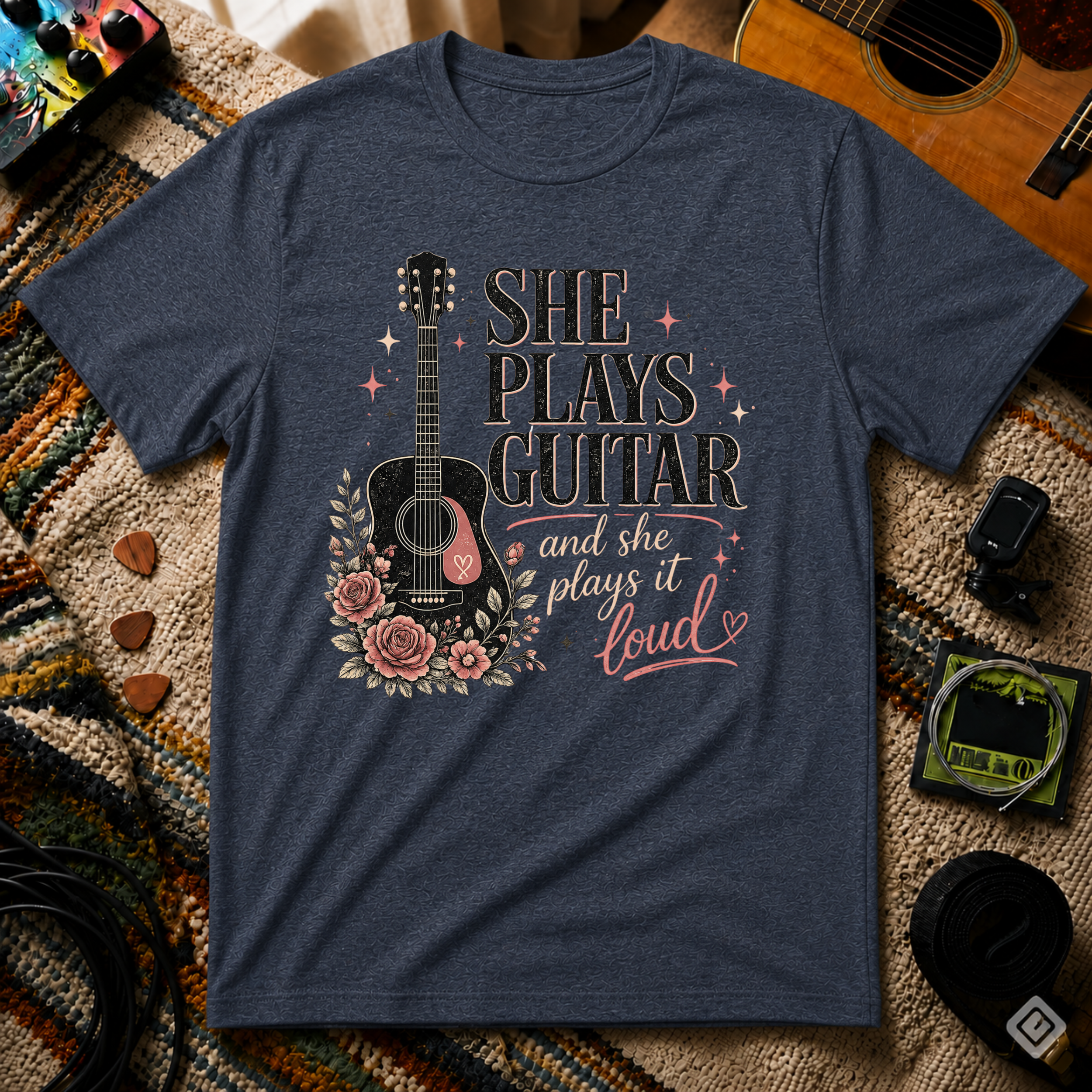 She Plays Guitar & She Plays It Loud T-Shirt