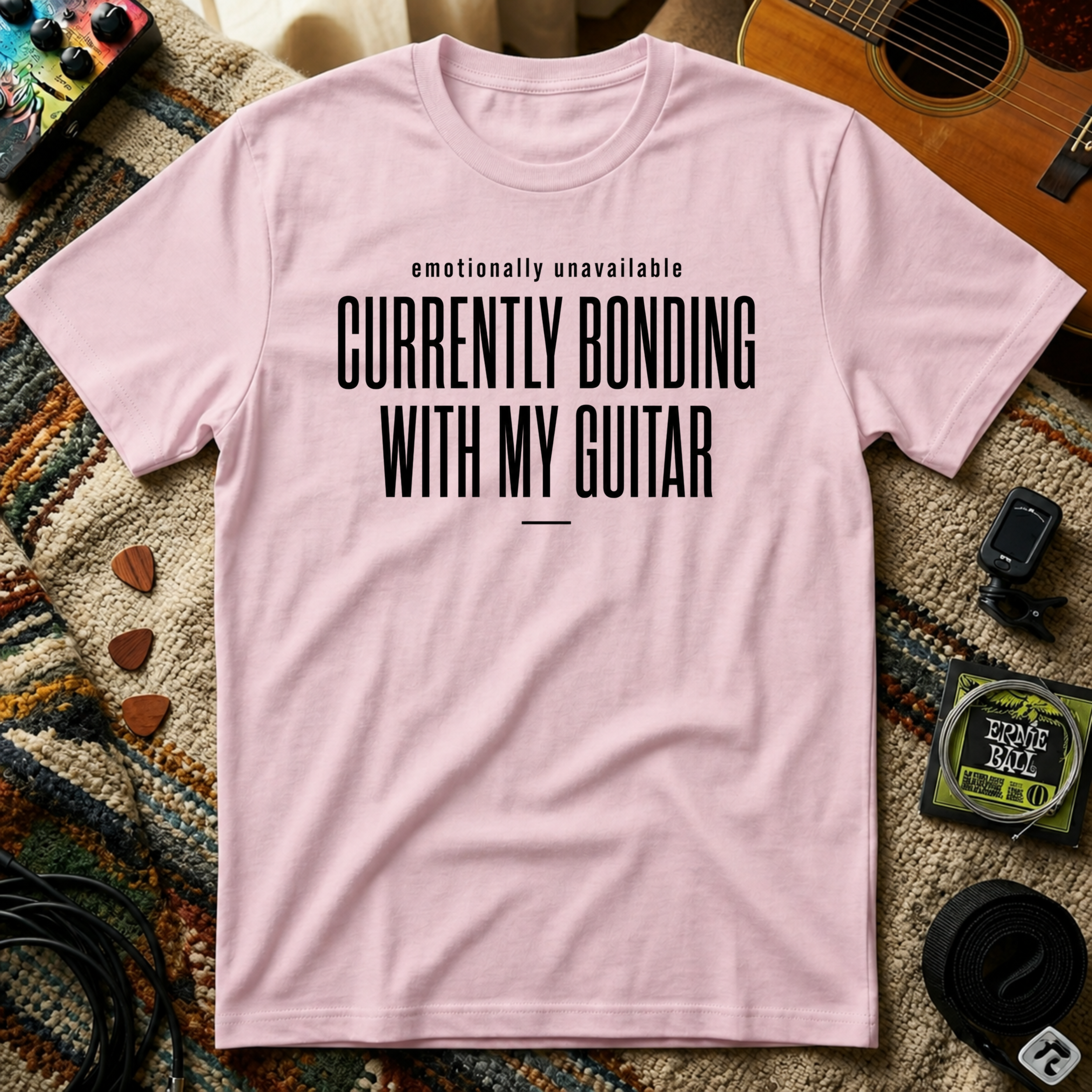 Emotionally Unavailable Currently Bonding With My Guitar T-Shirt