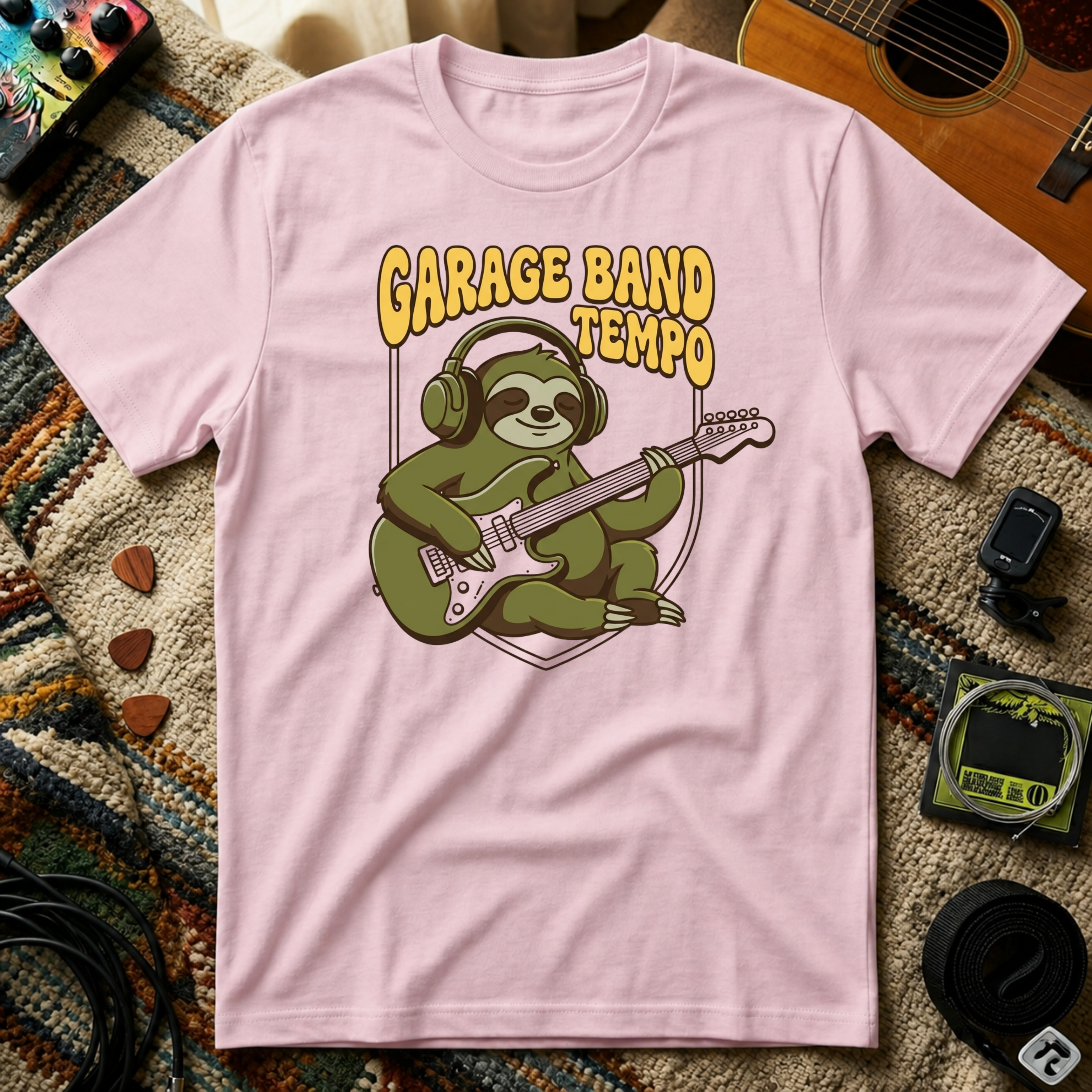 Sloth Garage Band Tempo T-Shirt