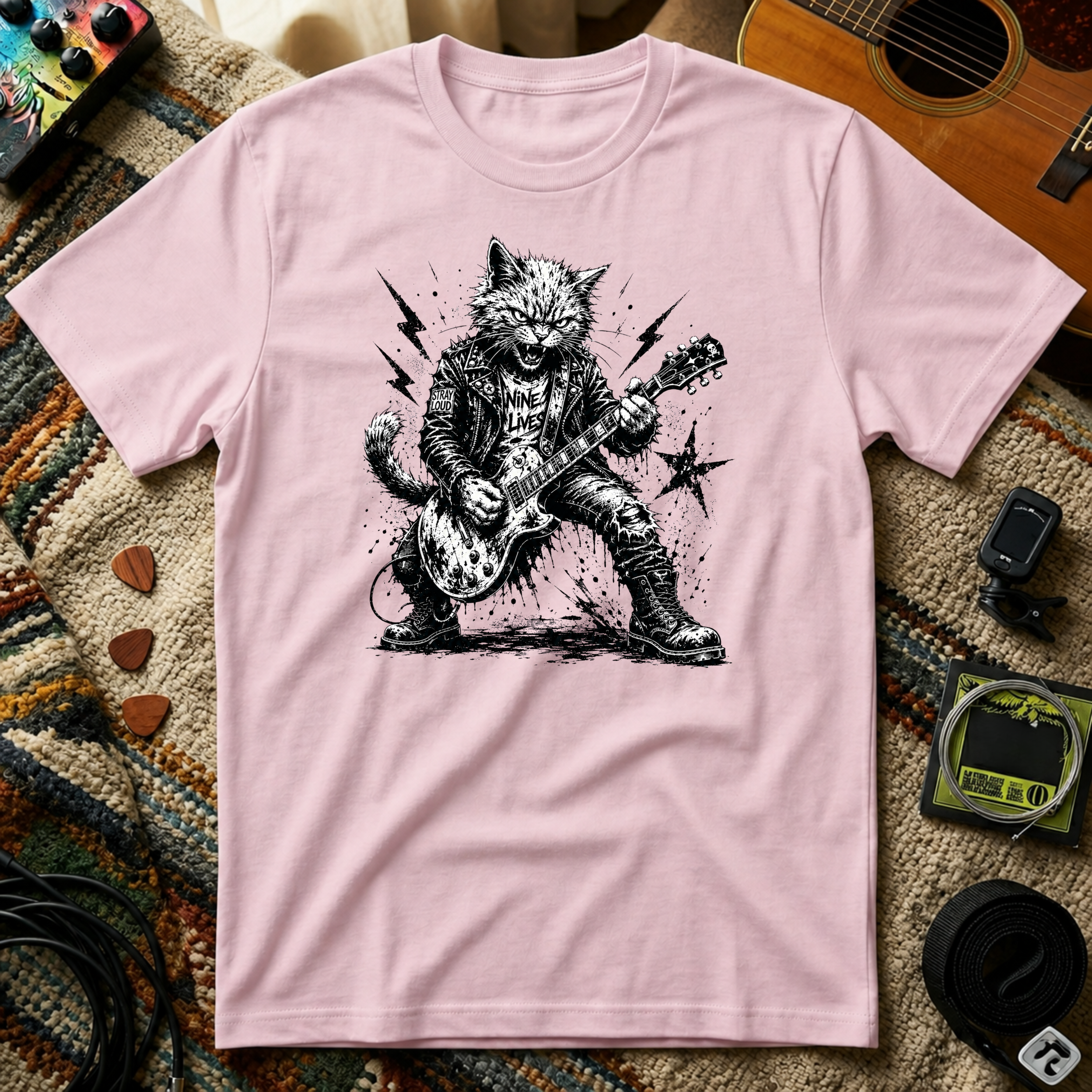 Punk Rock Cat T-Shirt