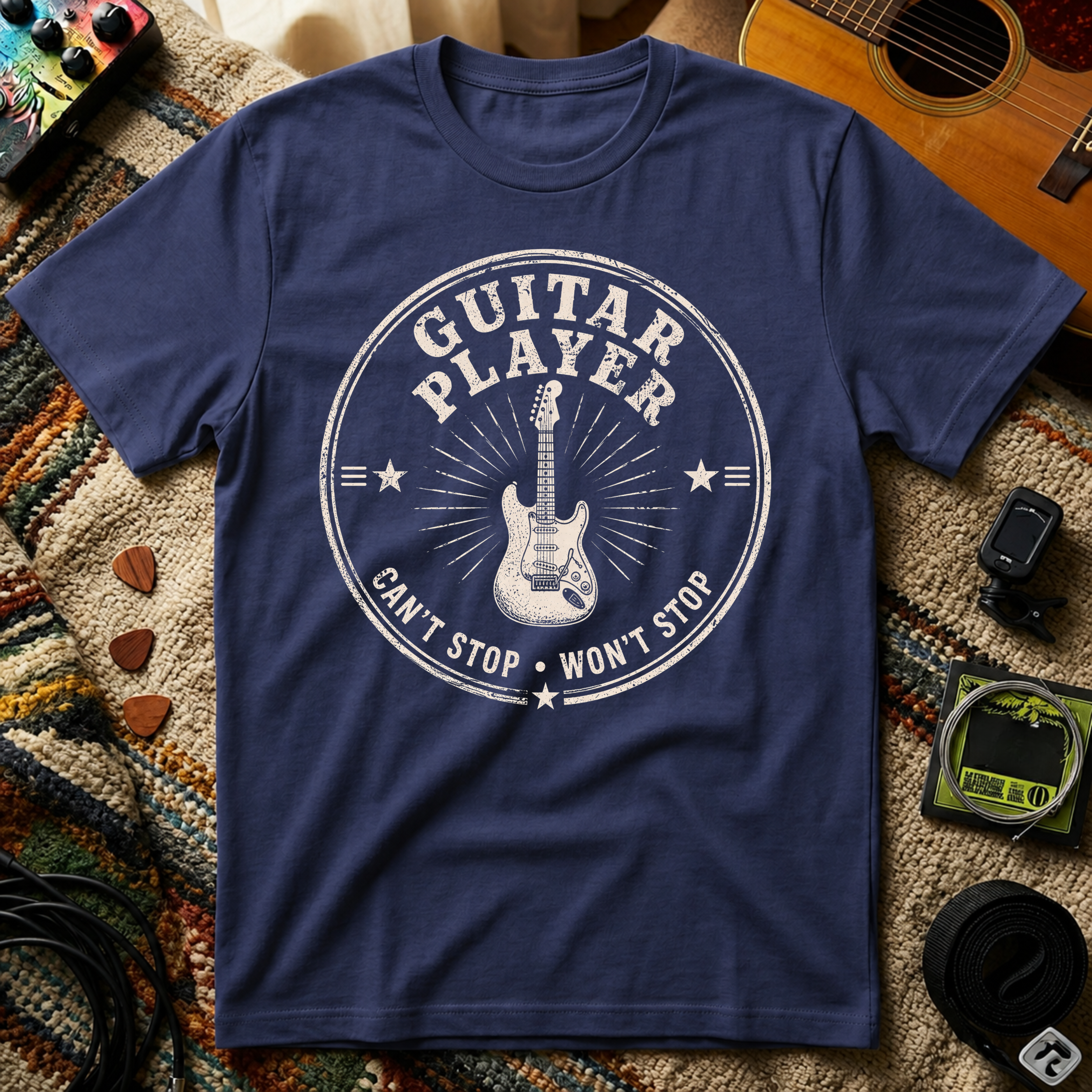 Guitar Player Can't Stop Won't Stop T-Shirt