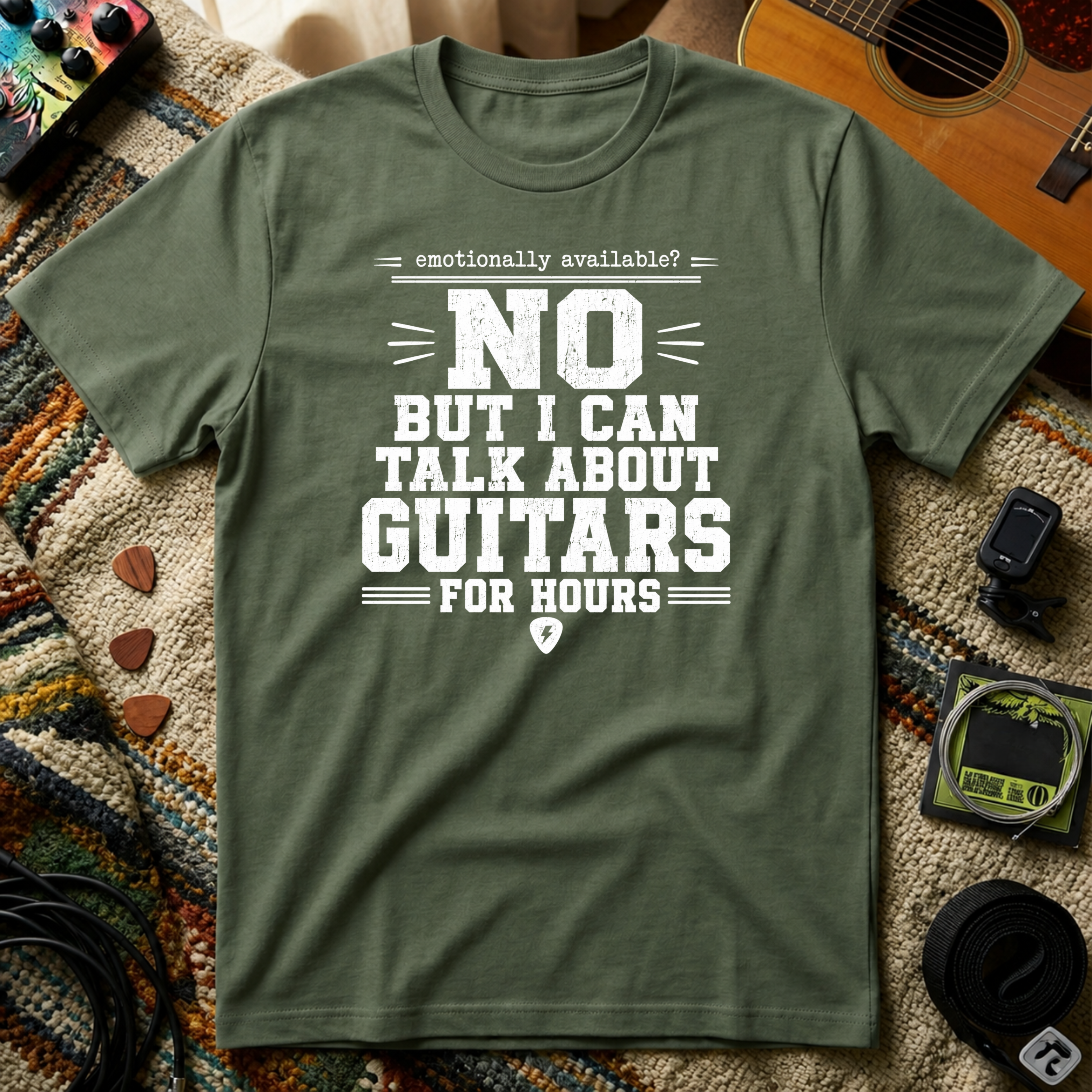 Emotionally Available No But I Can Talk About Guitars For Hours T-Shirt