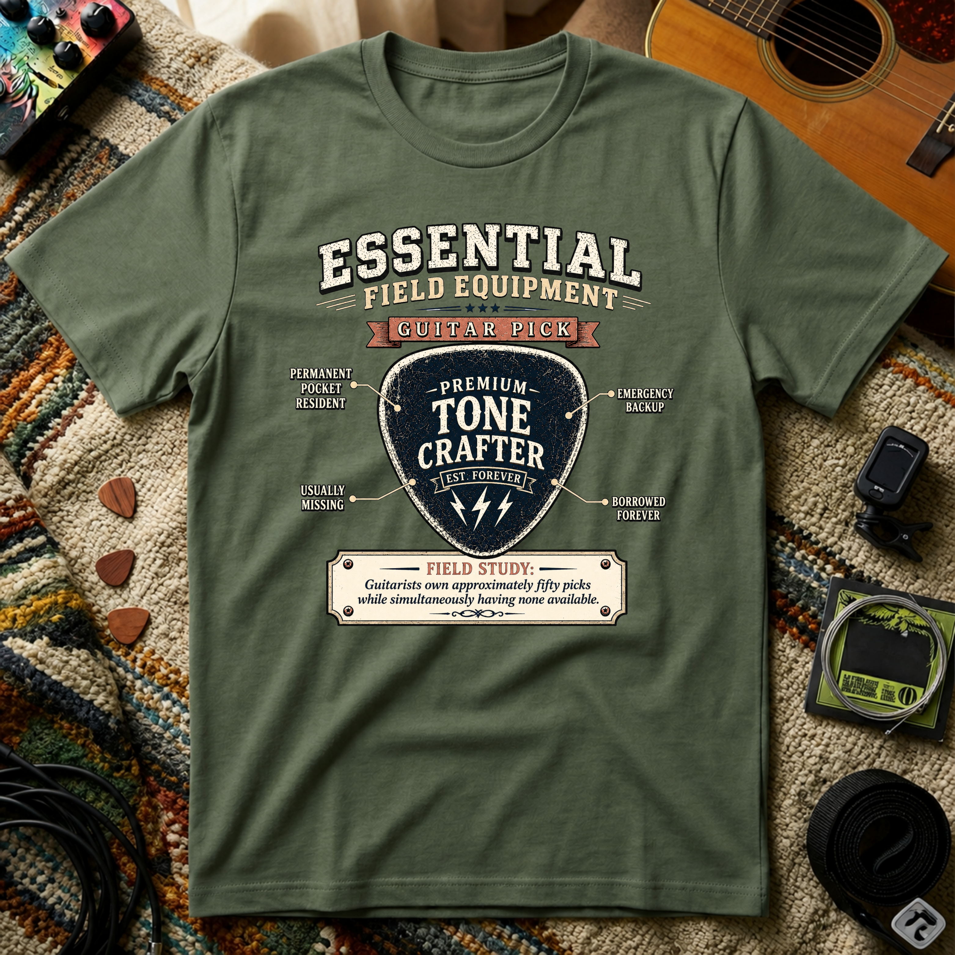 Essential Field Equipment Guitar Pick T-Shirt