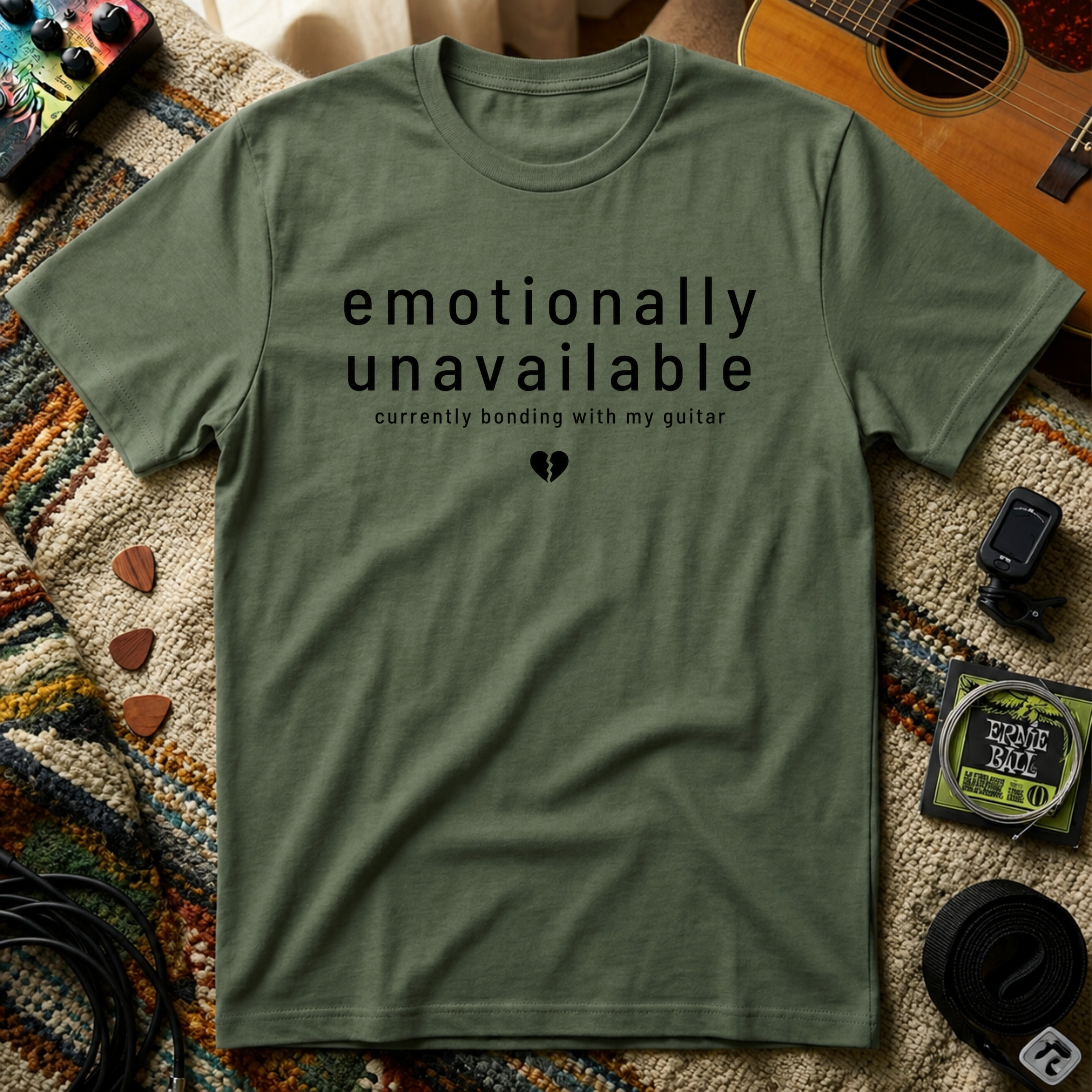 Emotionally Unavailable Bonding With My Guitar T-Shirt