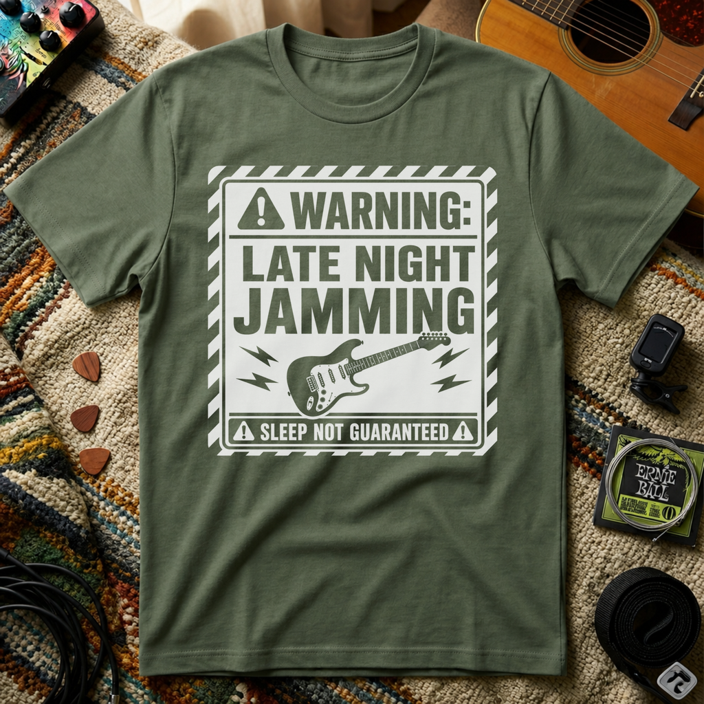 Warning Late Night Jamming T-Shirt