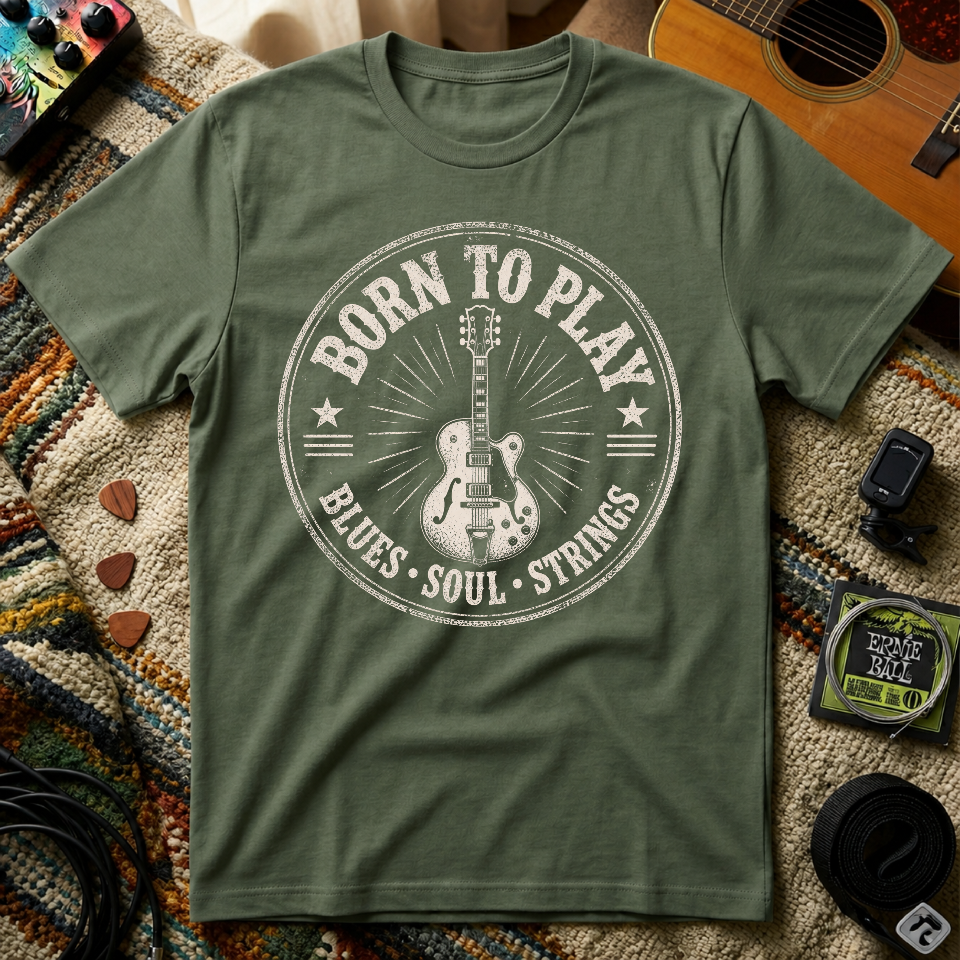 Born To Play Blues Soul Strings T-Shirt
