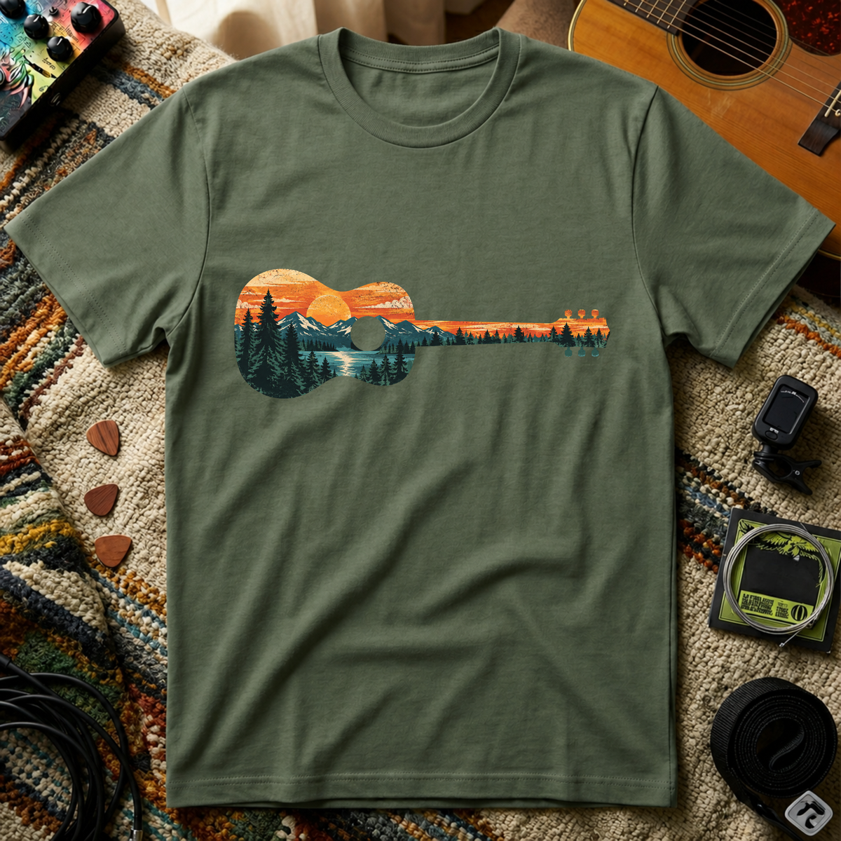 Guitar Woods Landscape T-Shirt