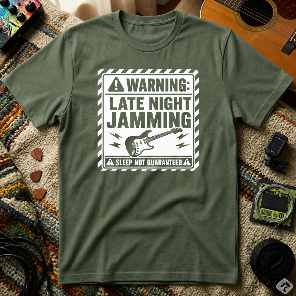 Warning Late Night Jamming T-Shirt
