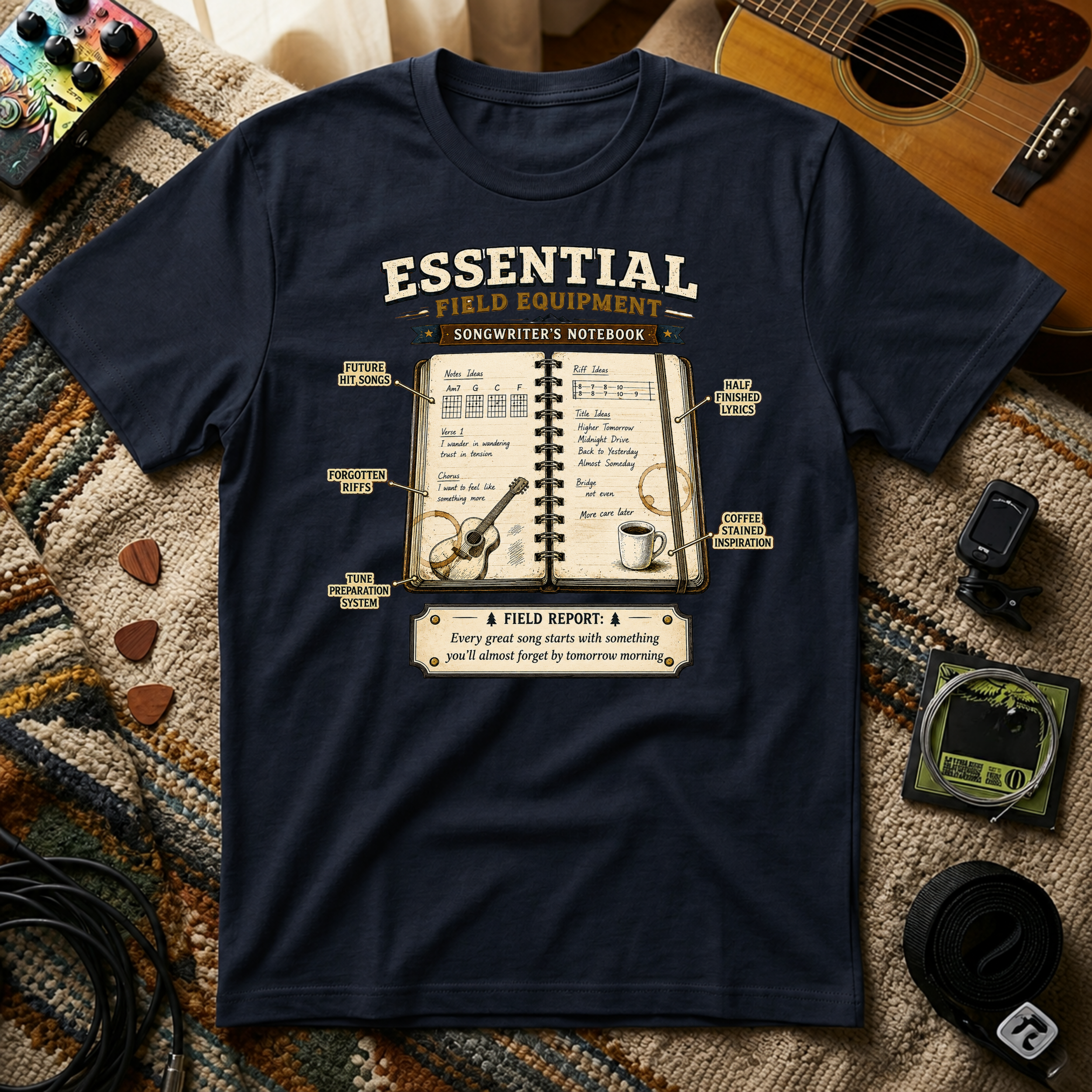 Essential Field Equipment Songwriters Notebook T-Shirt
