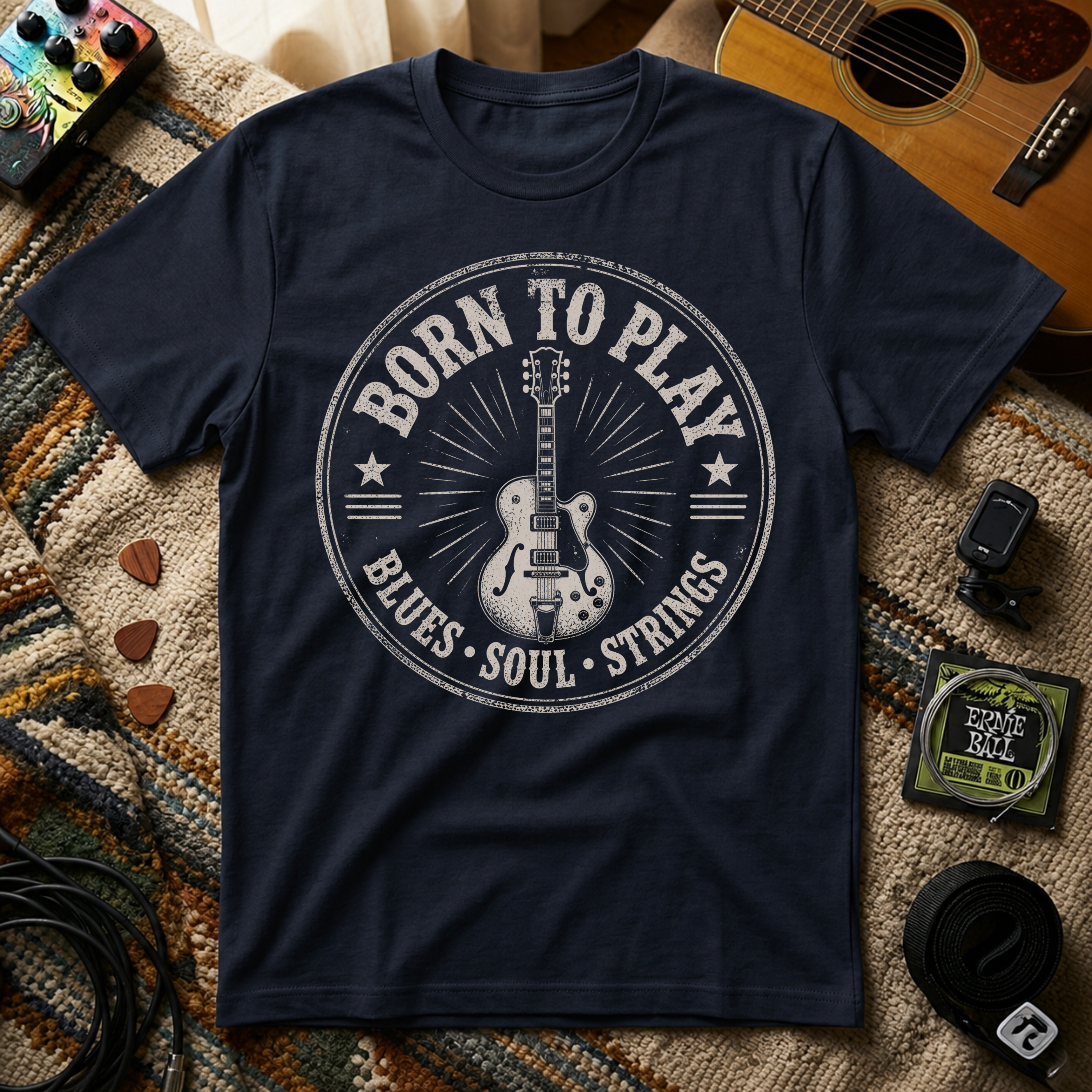 Born To Play Blues Soul Strings T-Shirt