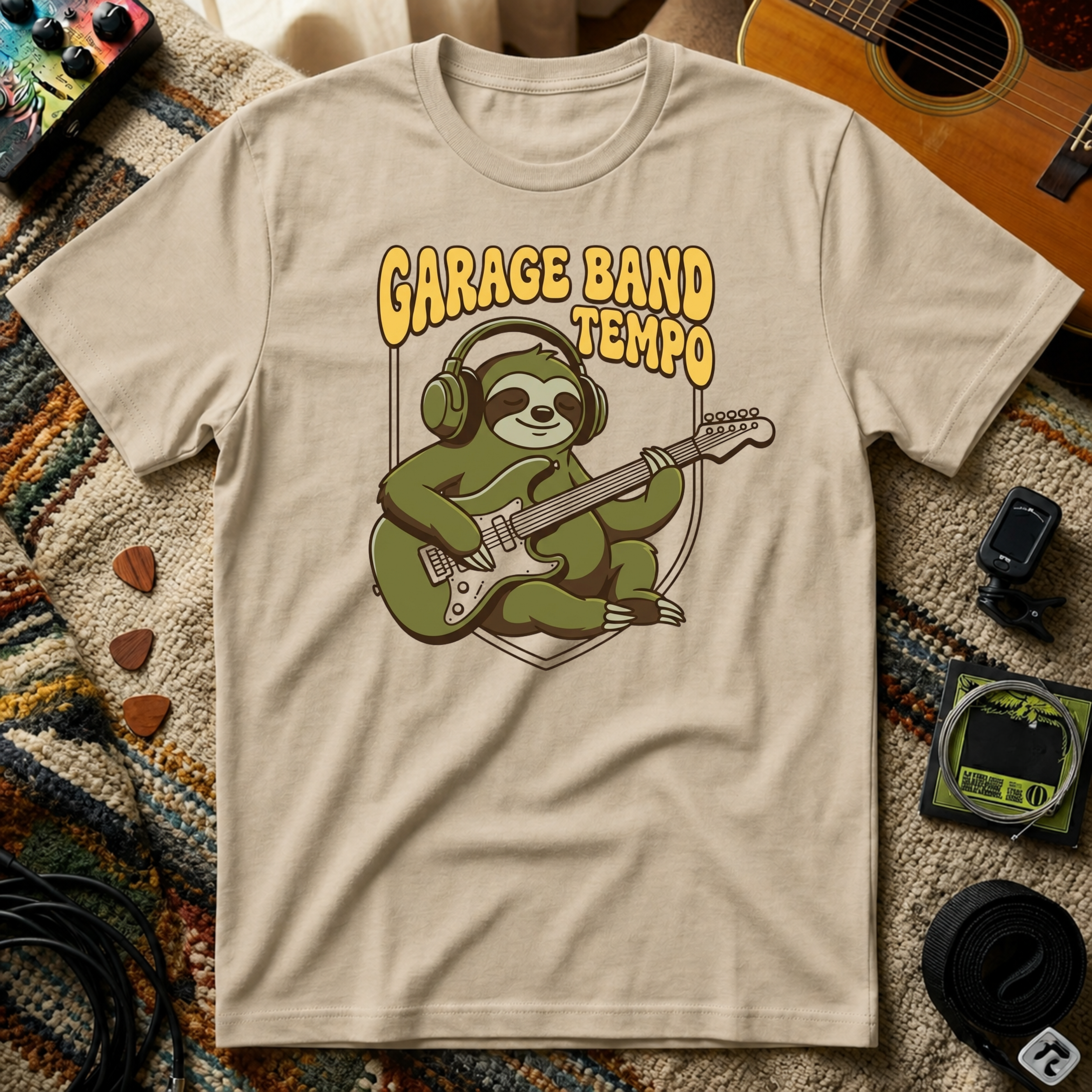 Sloth Garage Band Tempo T-Shirt