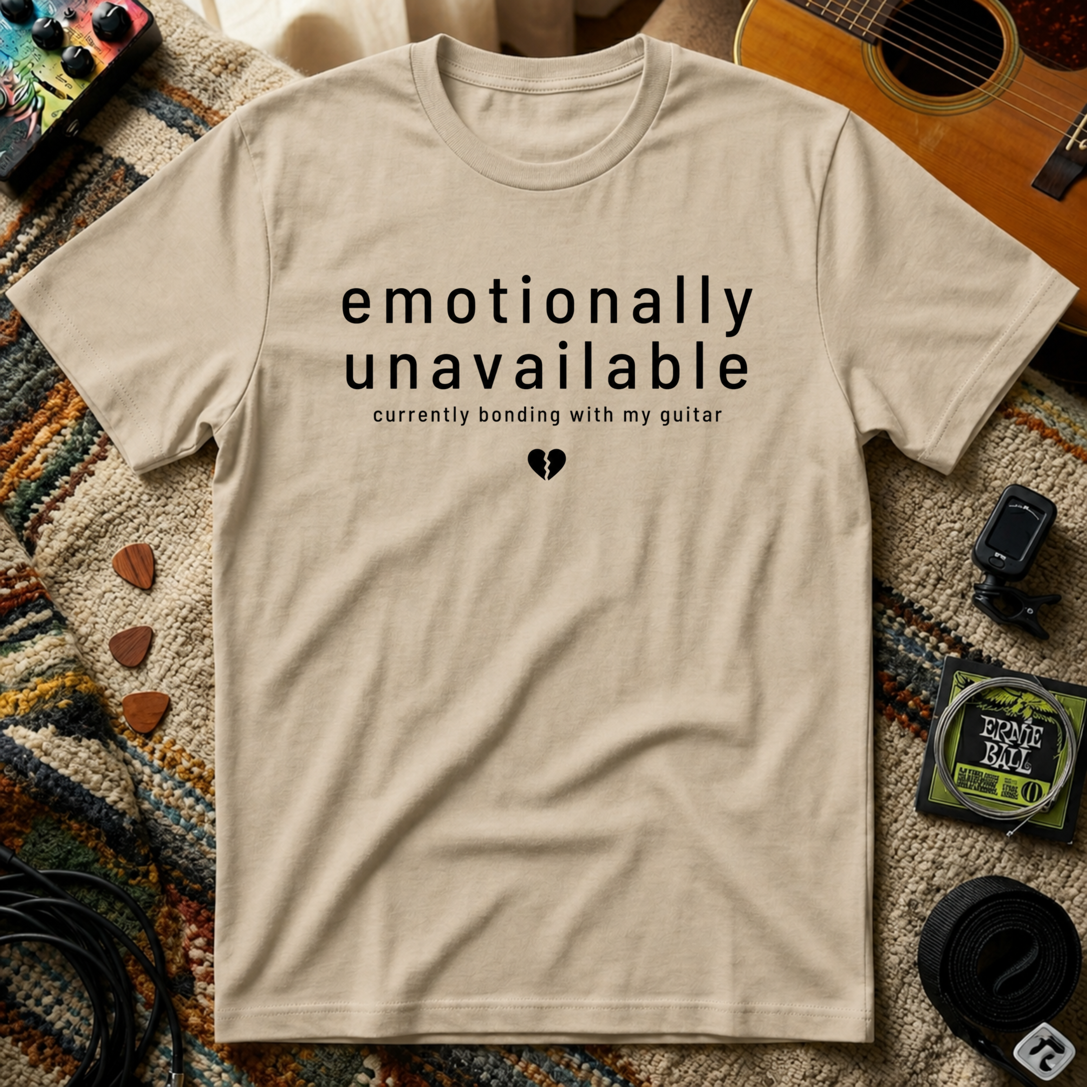 Emotionally Unavailable Bonding With My Guitar T-Shirt