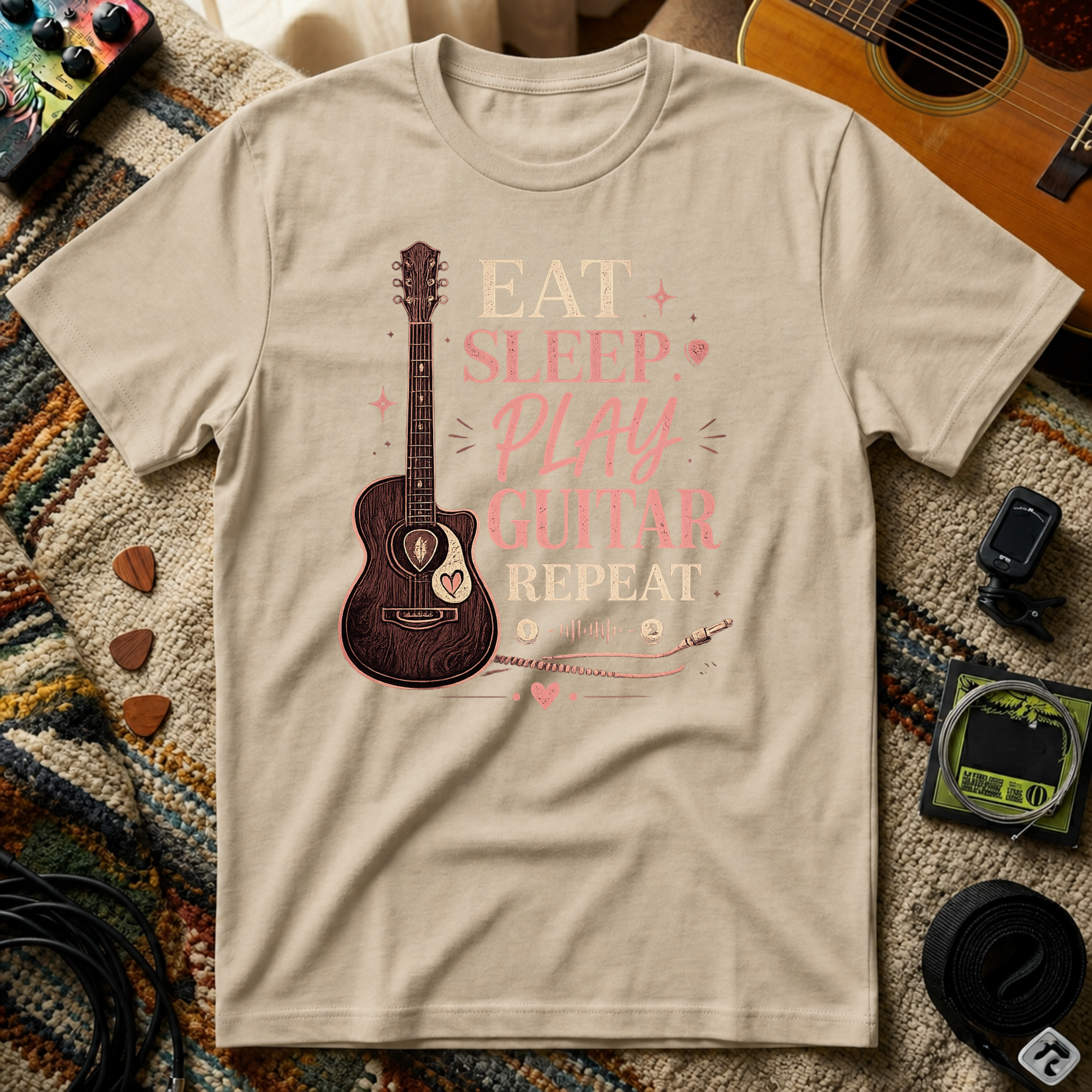 Eat Sleep Play Guitar Repeat T-Shirt