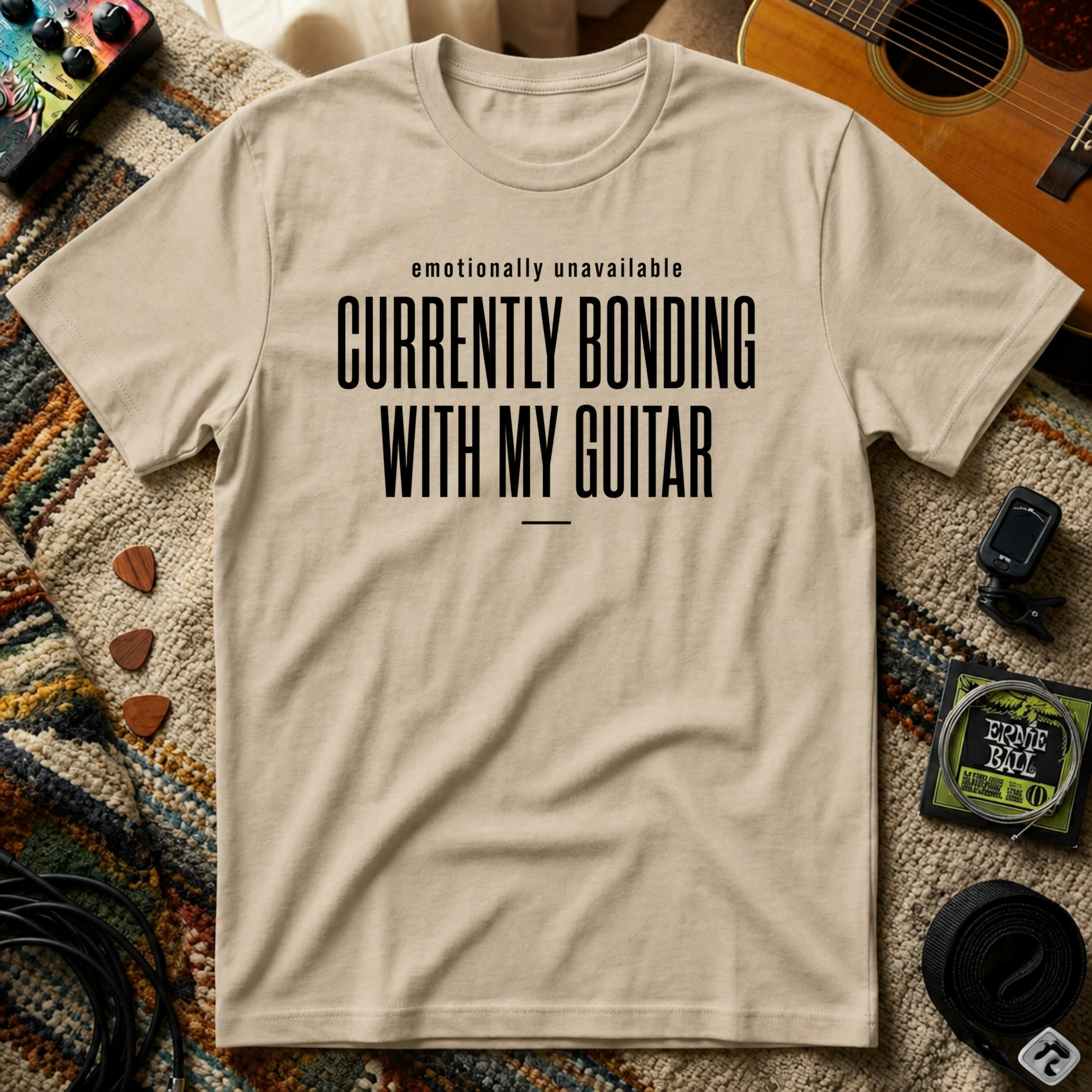 Emotionally Unavailable Currently Bonding With My Guitar T-Shirt