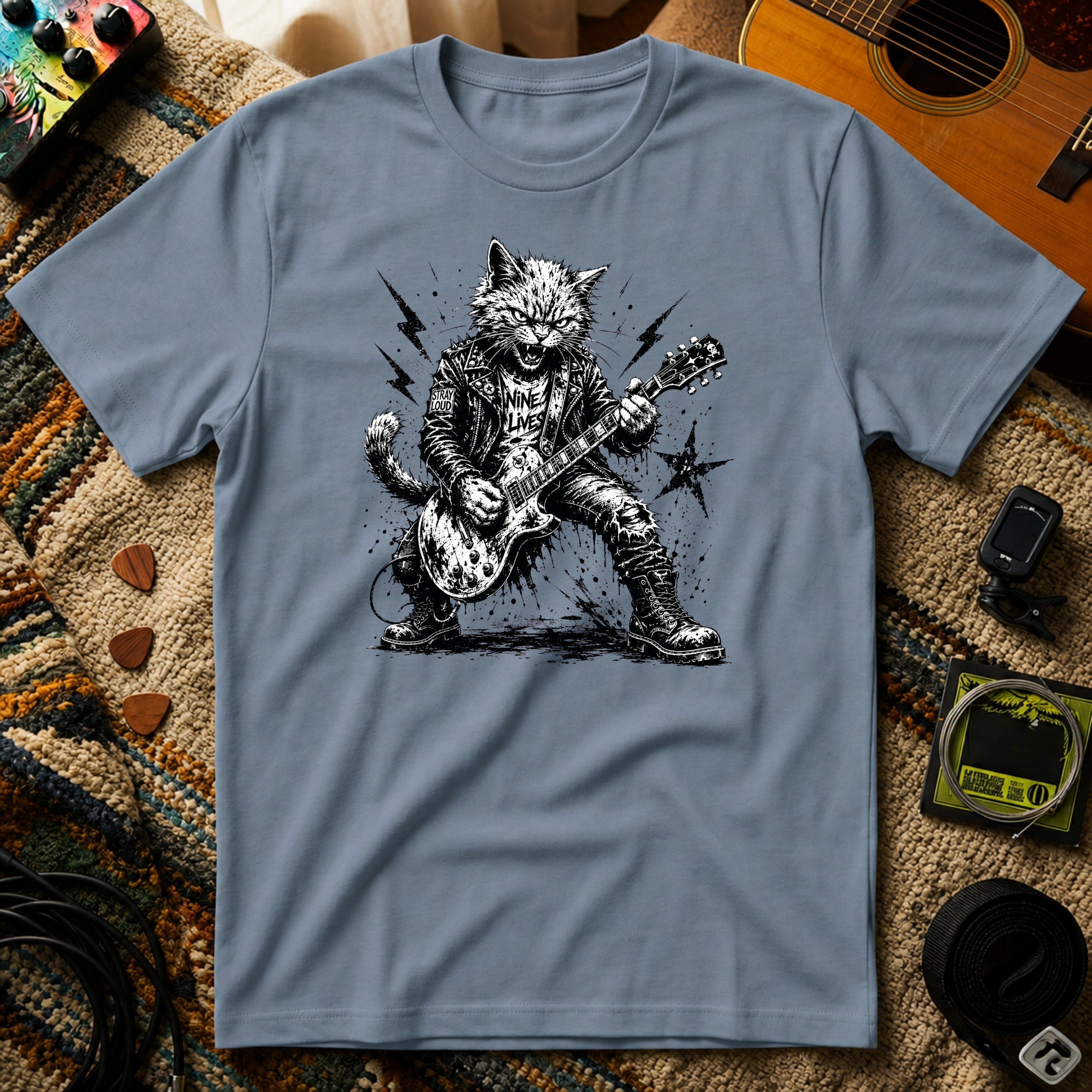 Punk Rock Cat T-Shirt