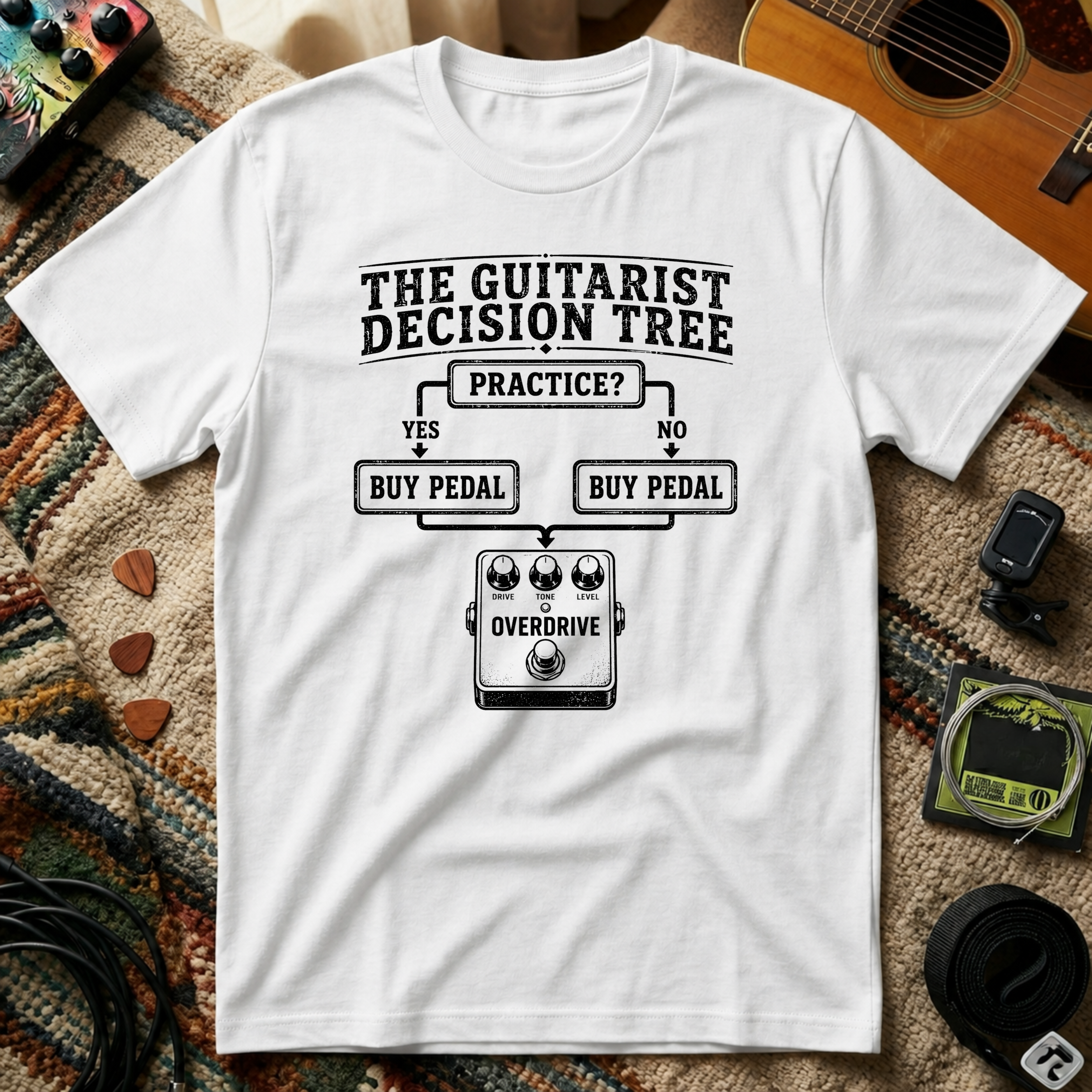 The Guitarist Decision Tree T-Shirt