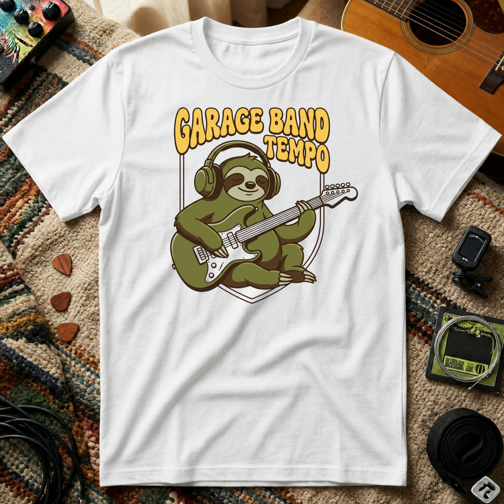 Sloth Garage Band Tempo T-Shirt
