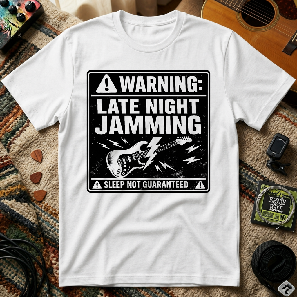 Warning Late Night Jamming T-Shirt