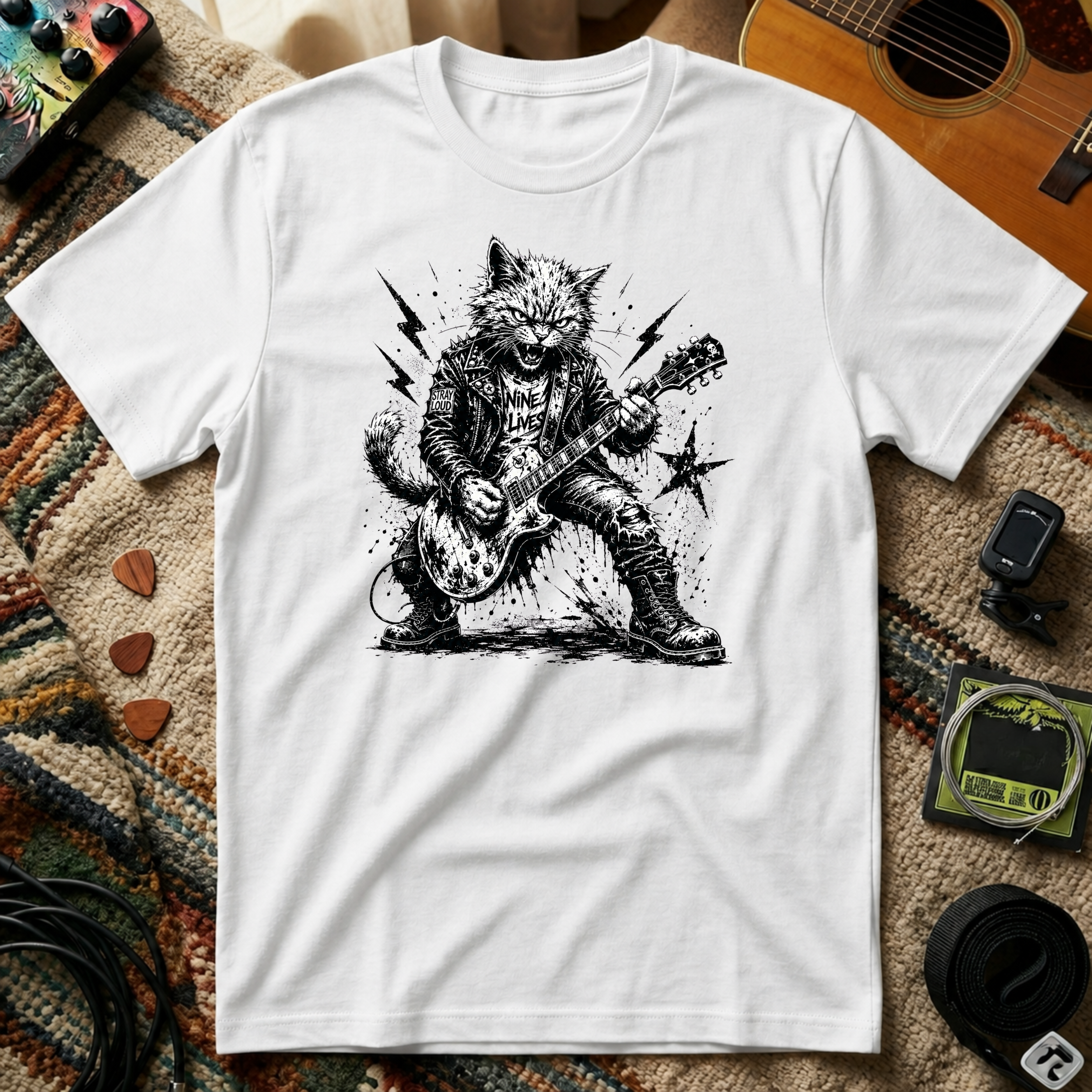 Punk Rock Cat T-Shirt
