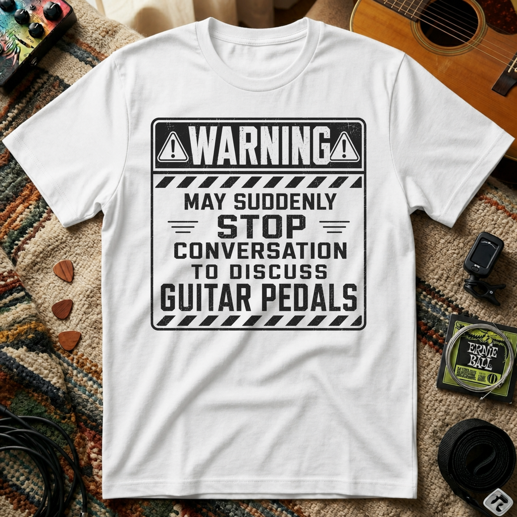 Warning May Suddenly Stop To Discuss Guitar Pedals T-Shirt